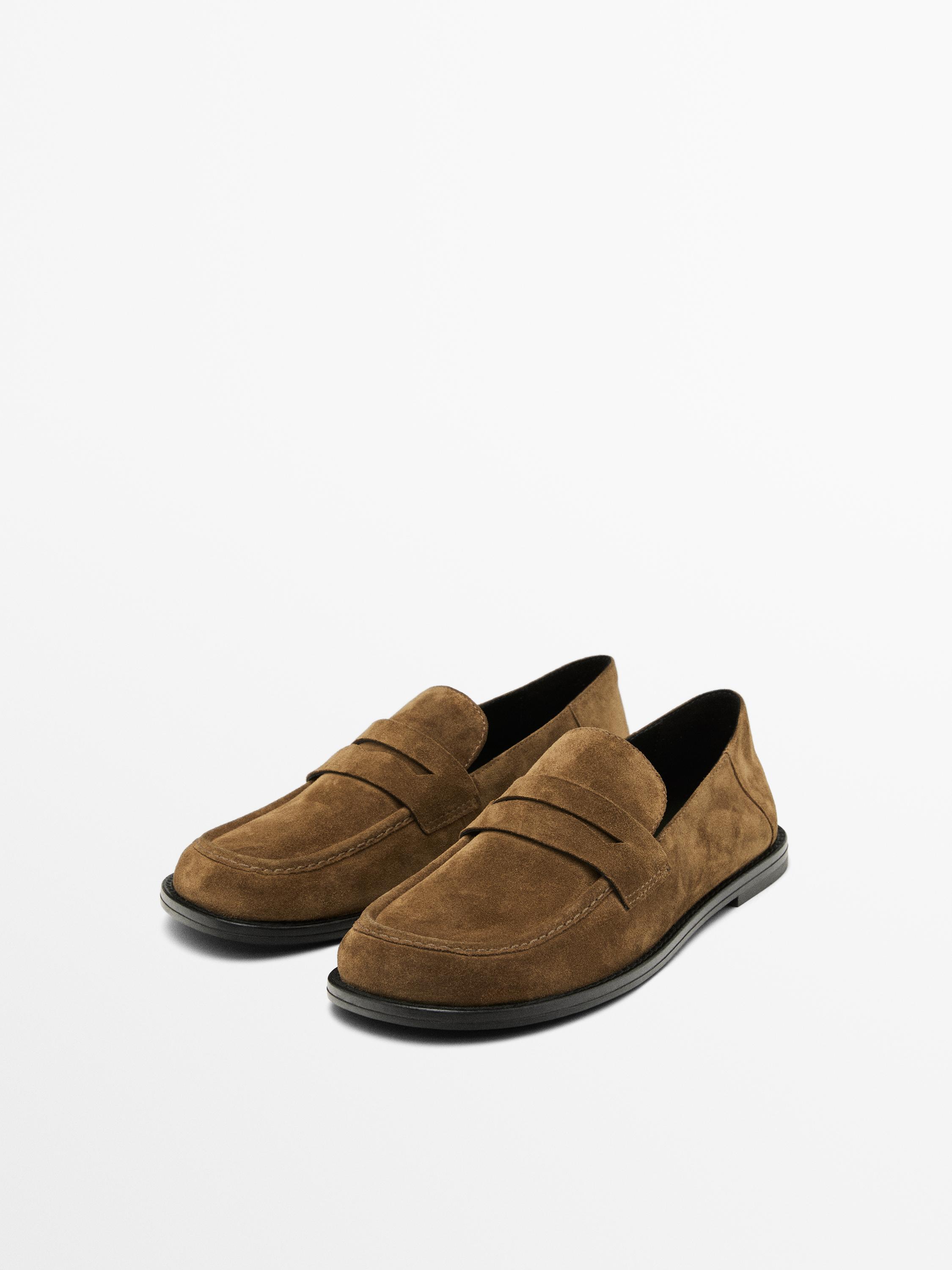 Split leather loafers