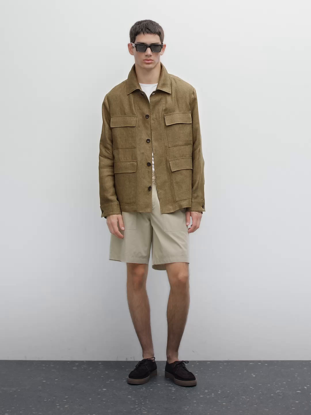 Cotton poplin carpenter Bermuda shorts