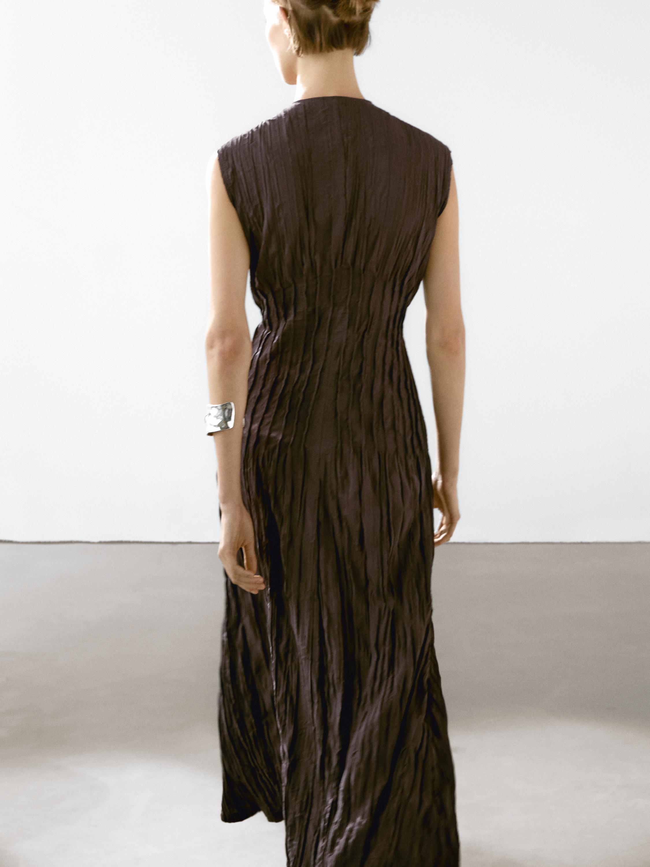 Flowing pleated midi dress