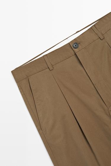 Cotton blend relaxed fit pants — Caramel 7