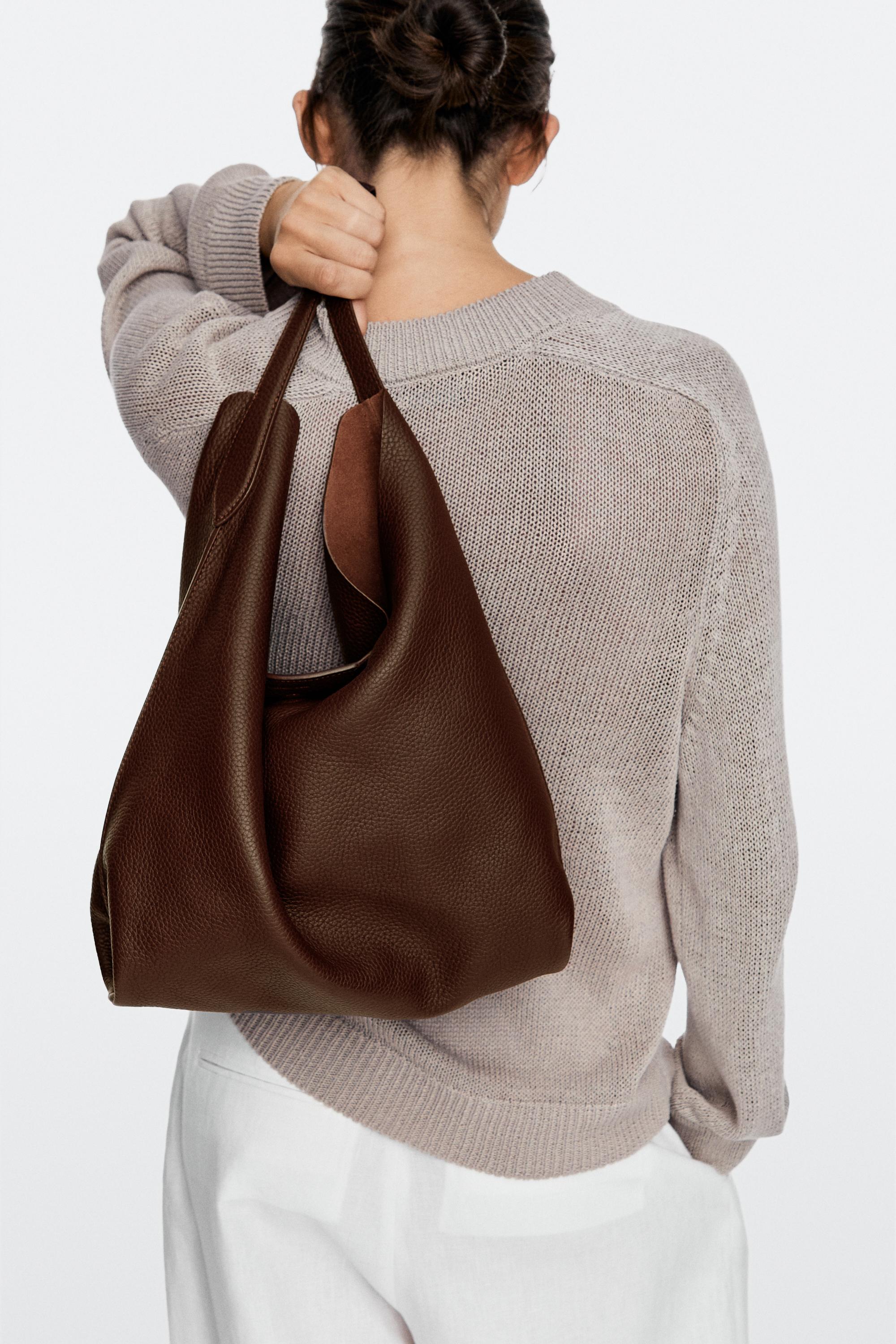 Medium nappa leather shoulder bag — BURGUNDY