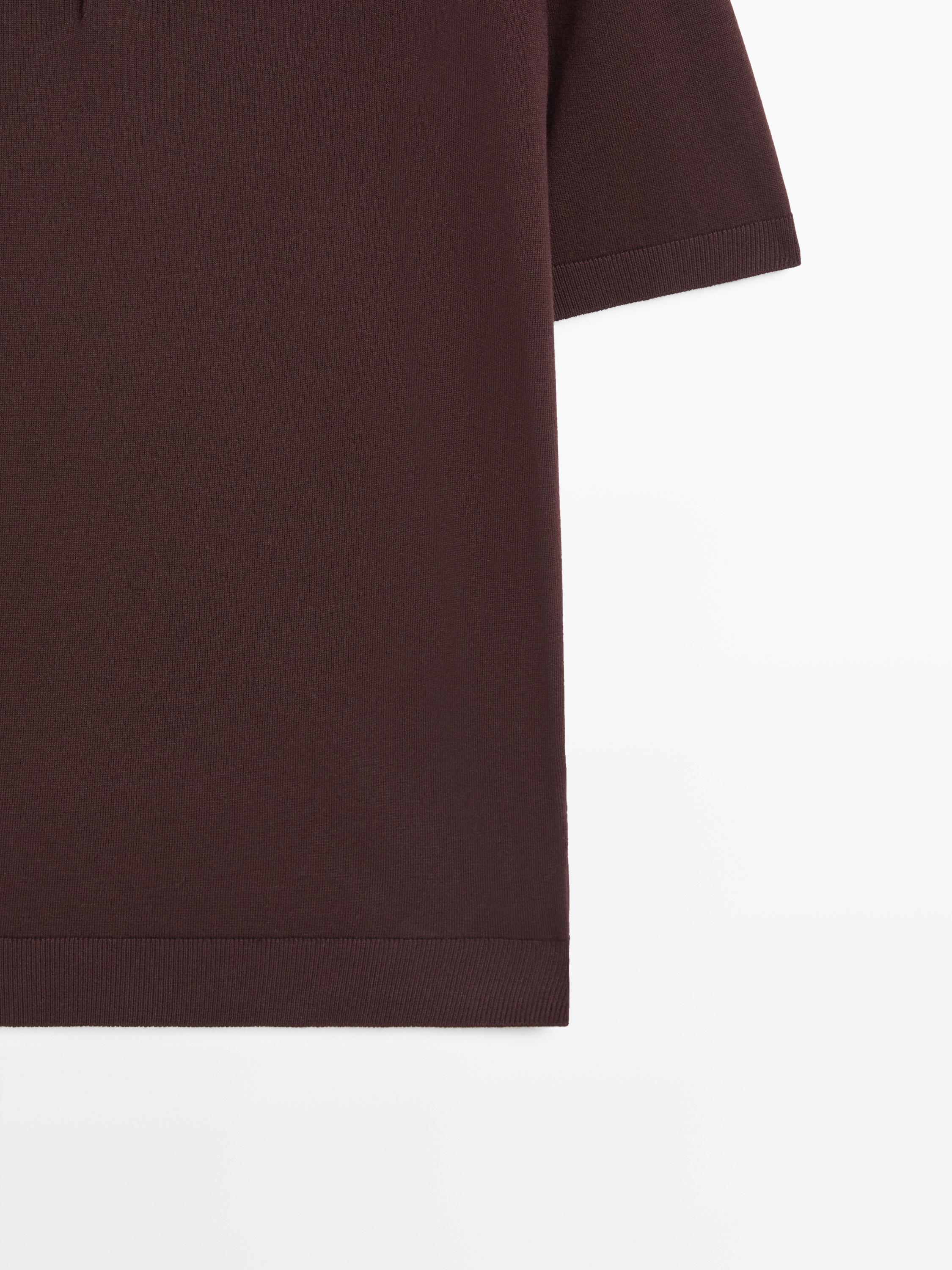 100% cotton knit polo shirt — BURGUNDY