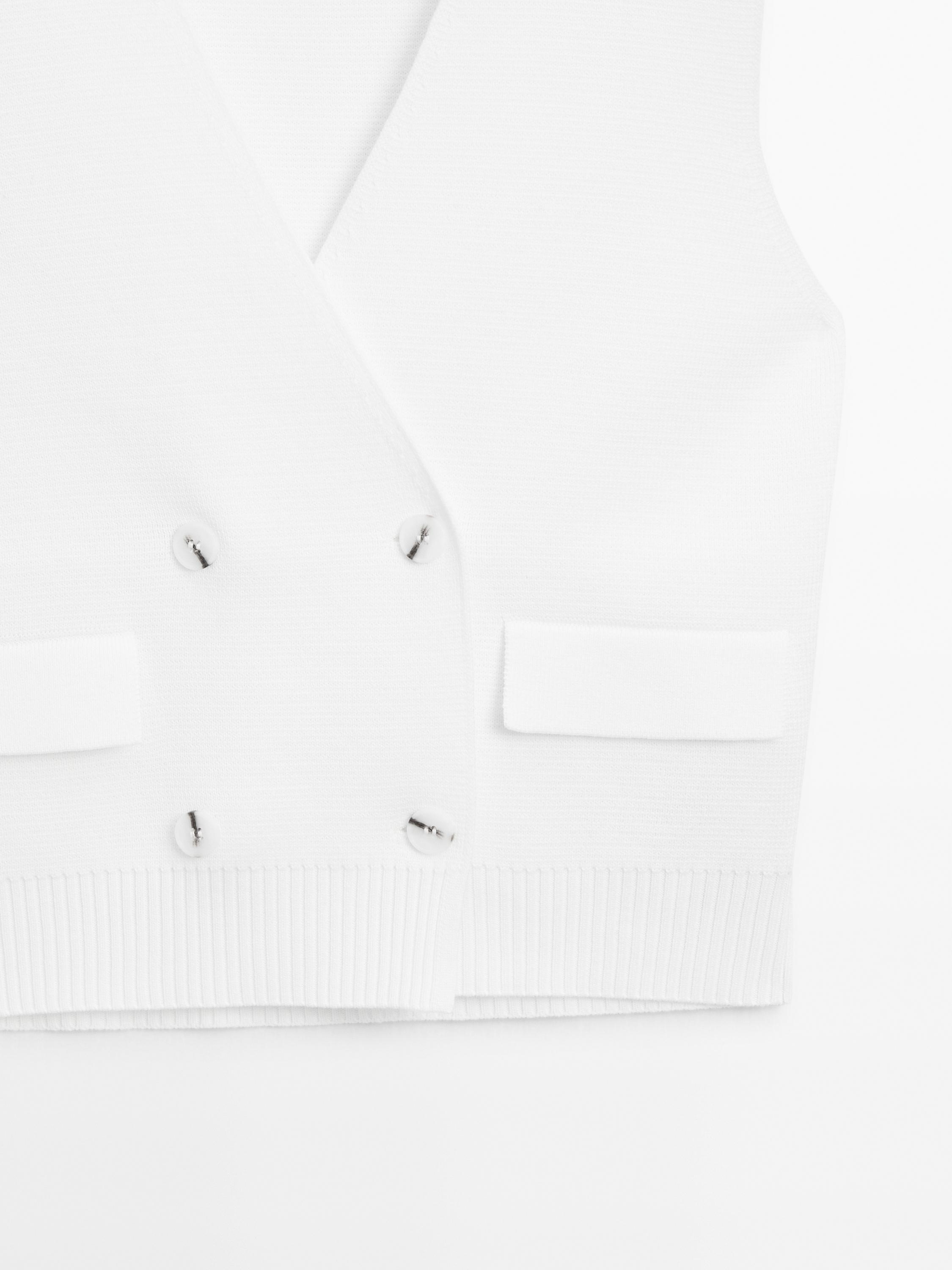 Kamizelka z dzianiny milano z dwoma rzędami guzików