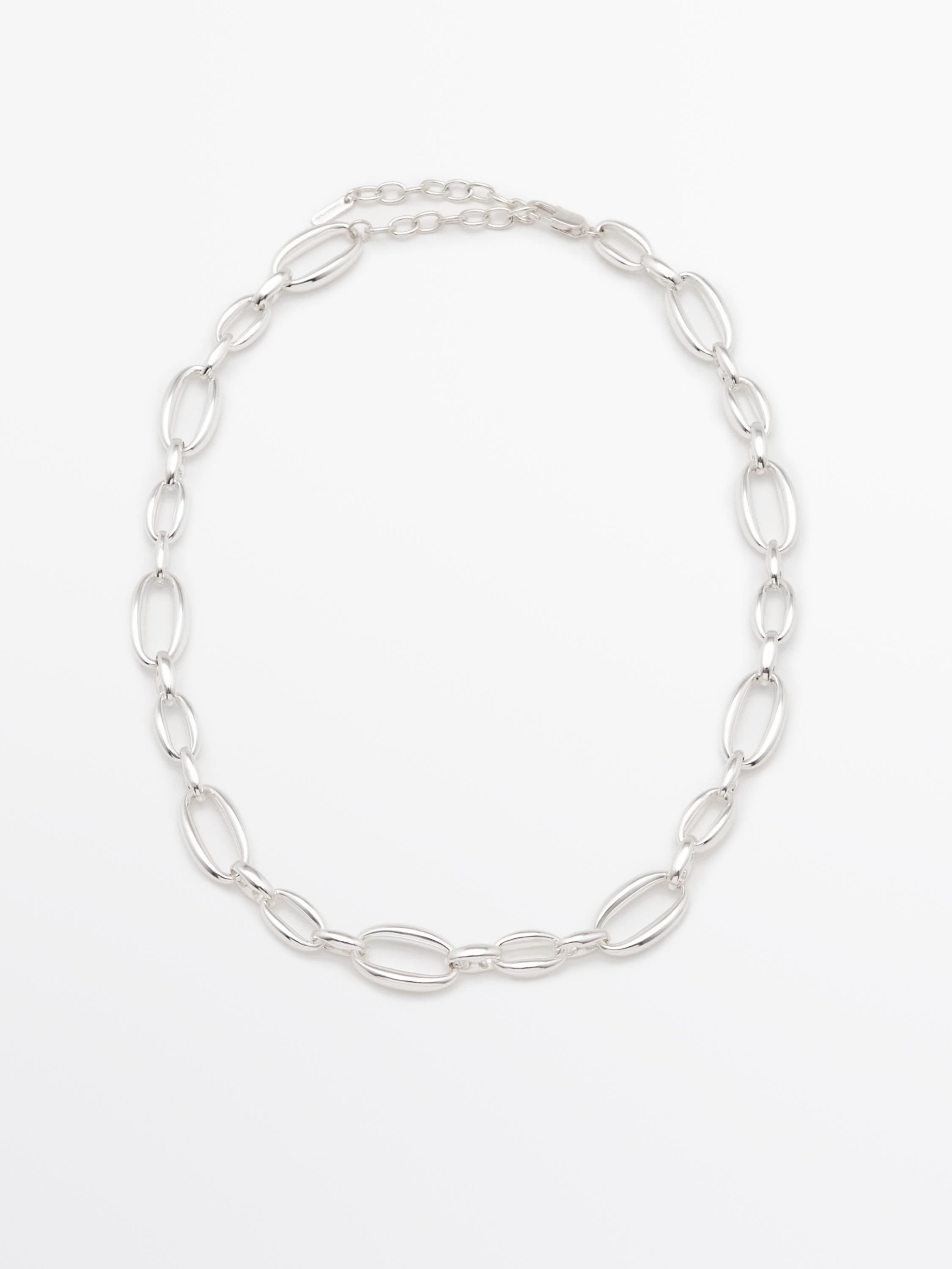 Silver-toned chain link necklace