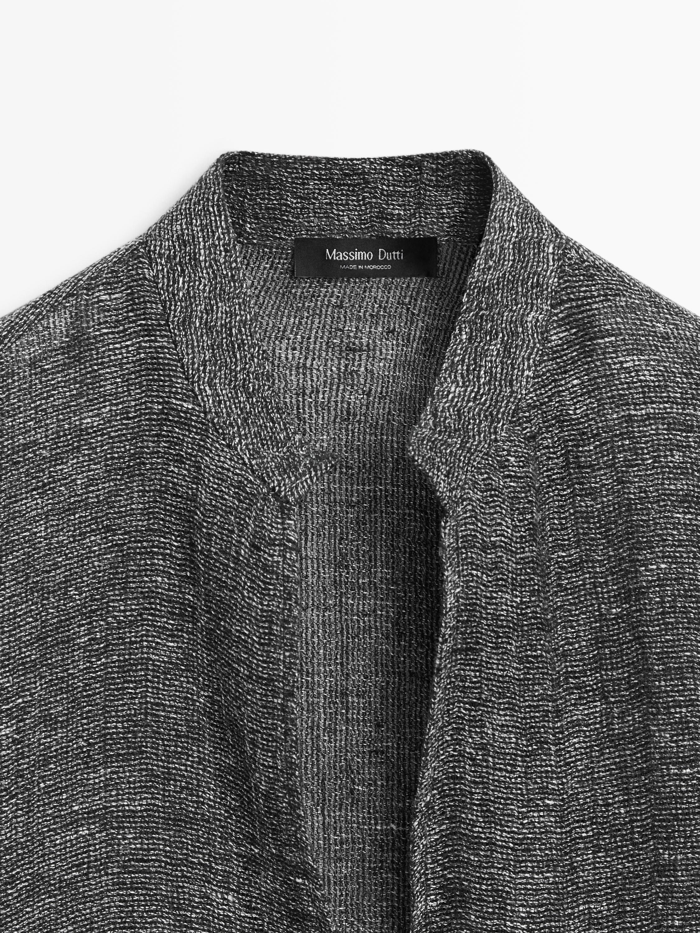 Melange linen blouse — GREY