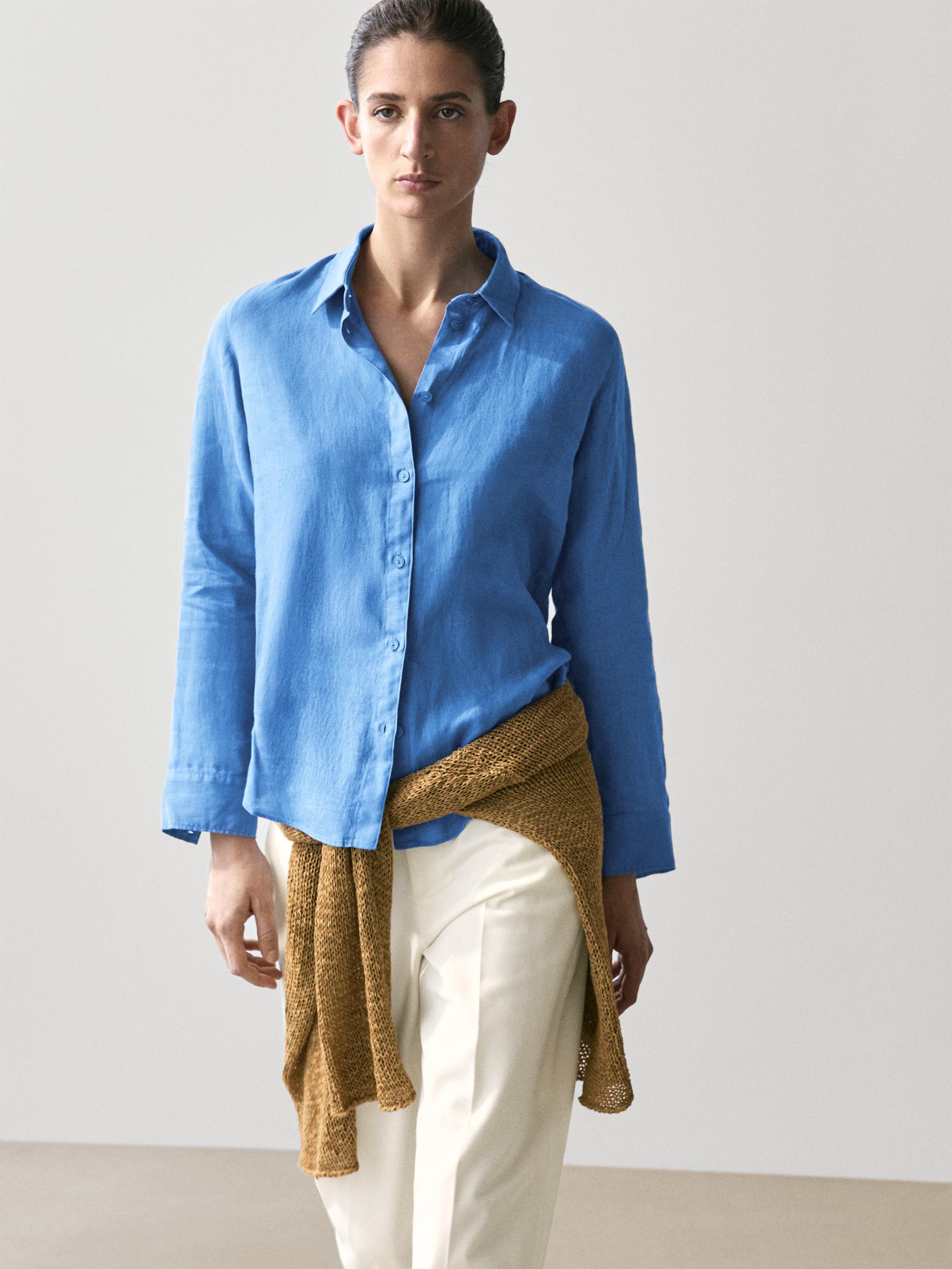 100% 린넨 루즈핏 셔츠