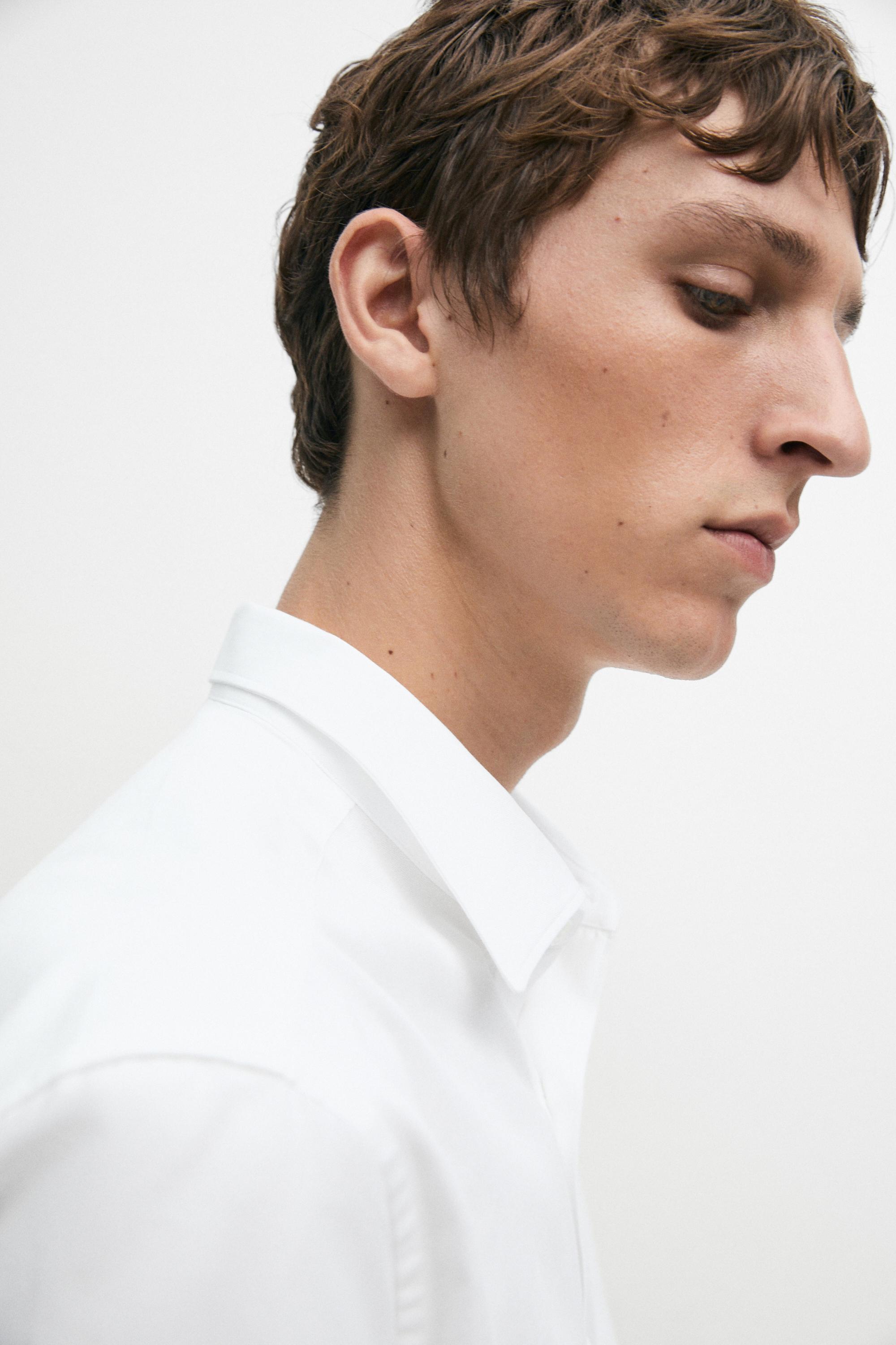 100% cotton regular fit shirt — WHITE