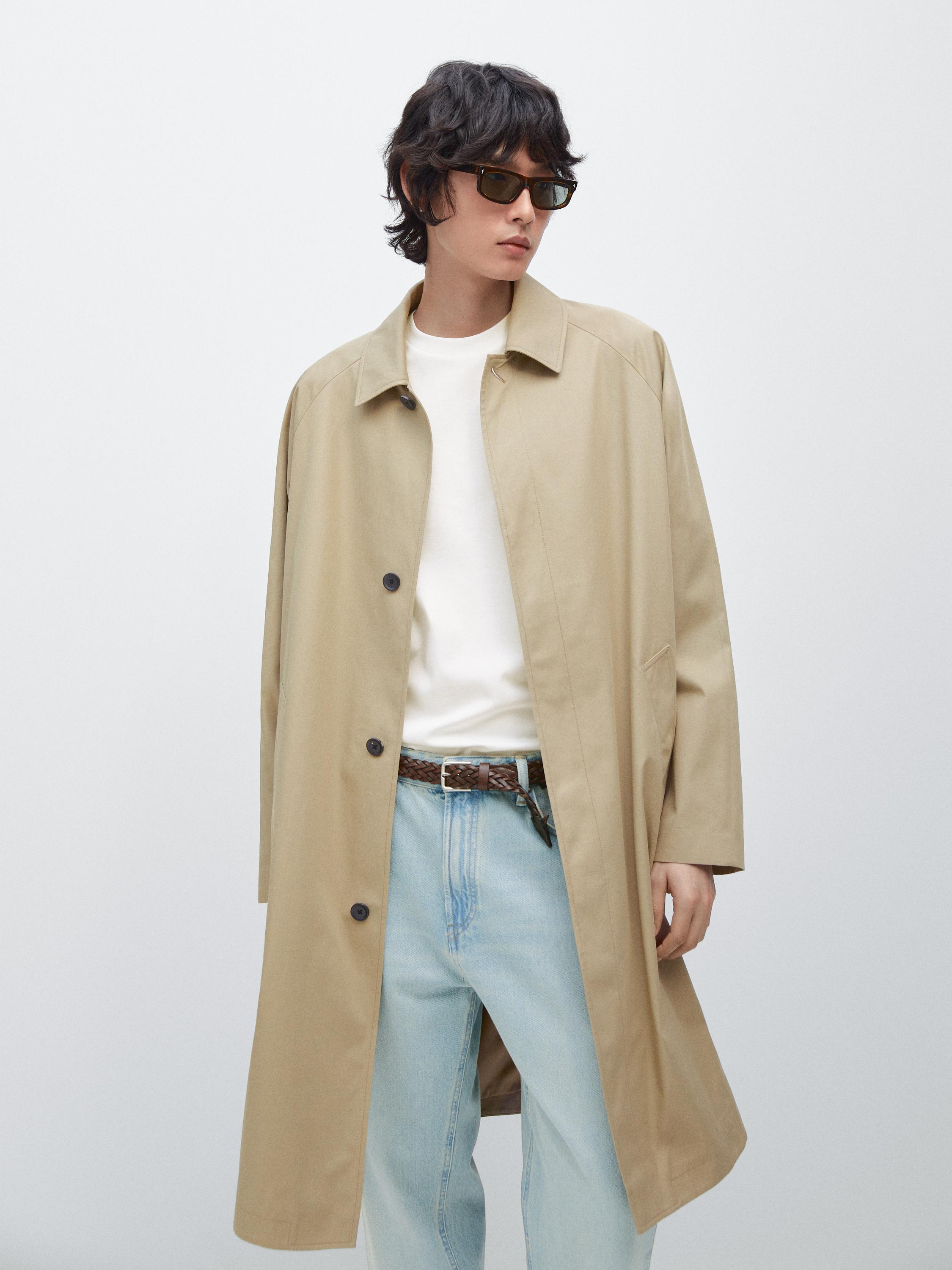 Lightweight cotton trench coat — BEIGE