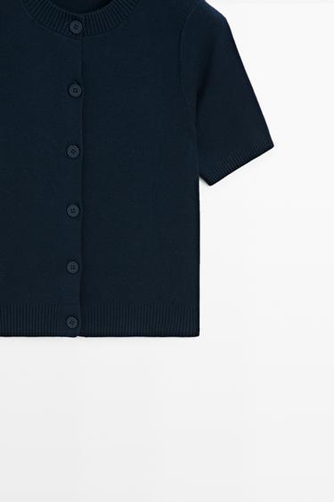100% Cotton Short Sleeve Cardigan — NAVY BLUE 7