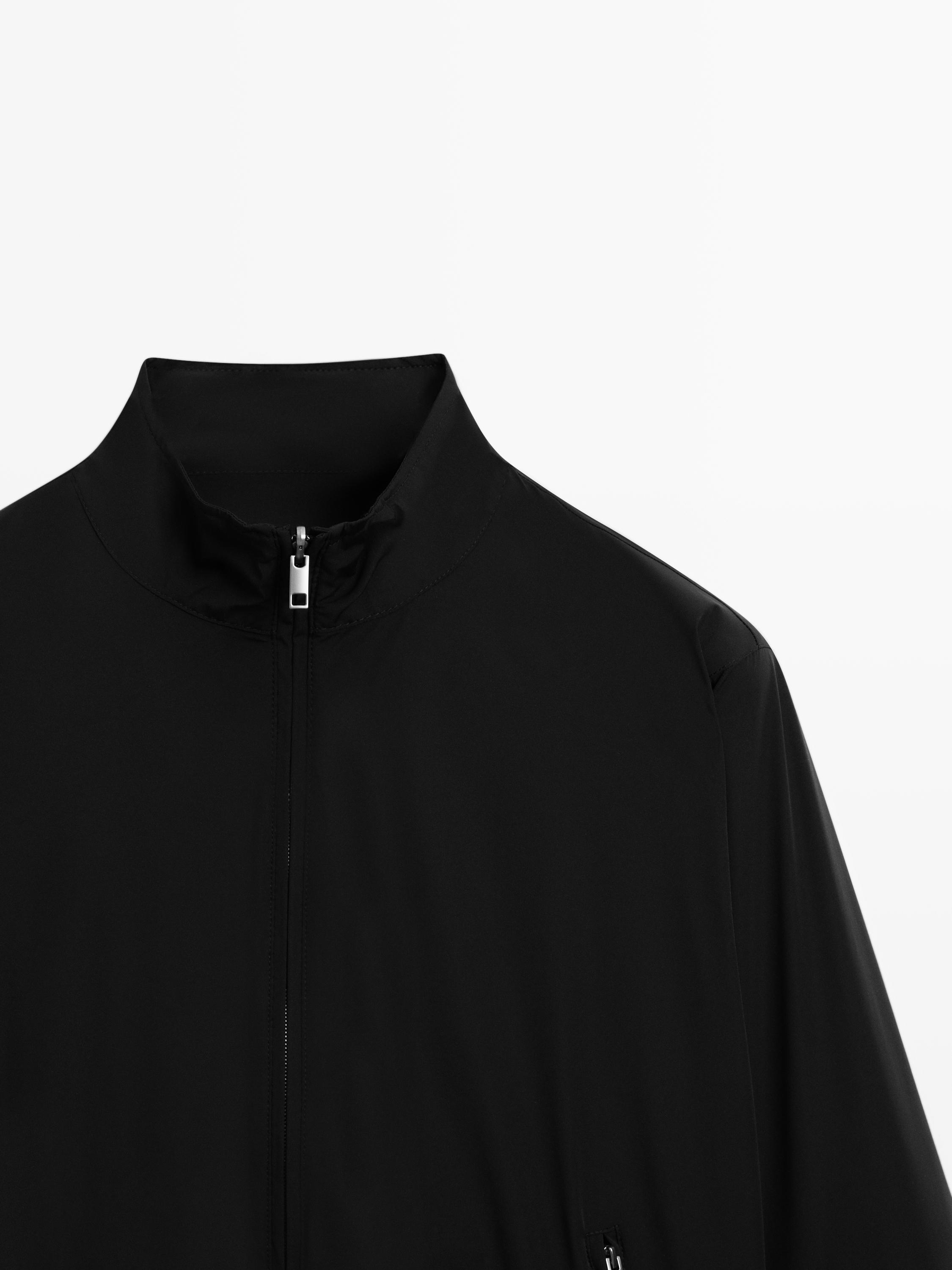 Reversible high neck jacket — BLACK