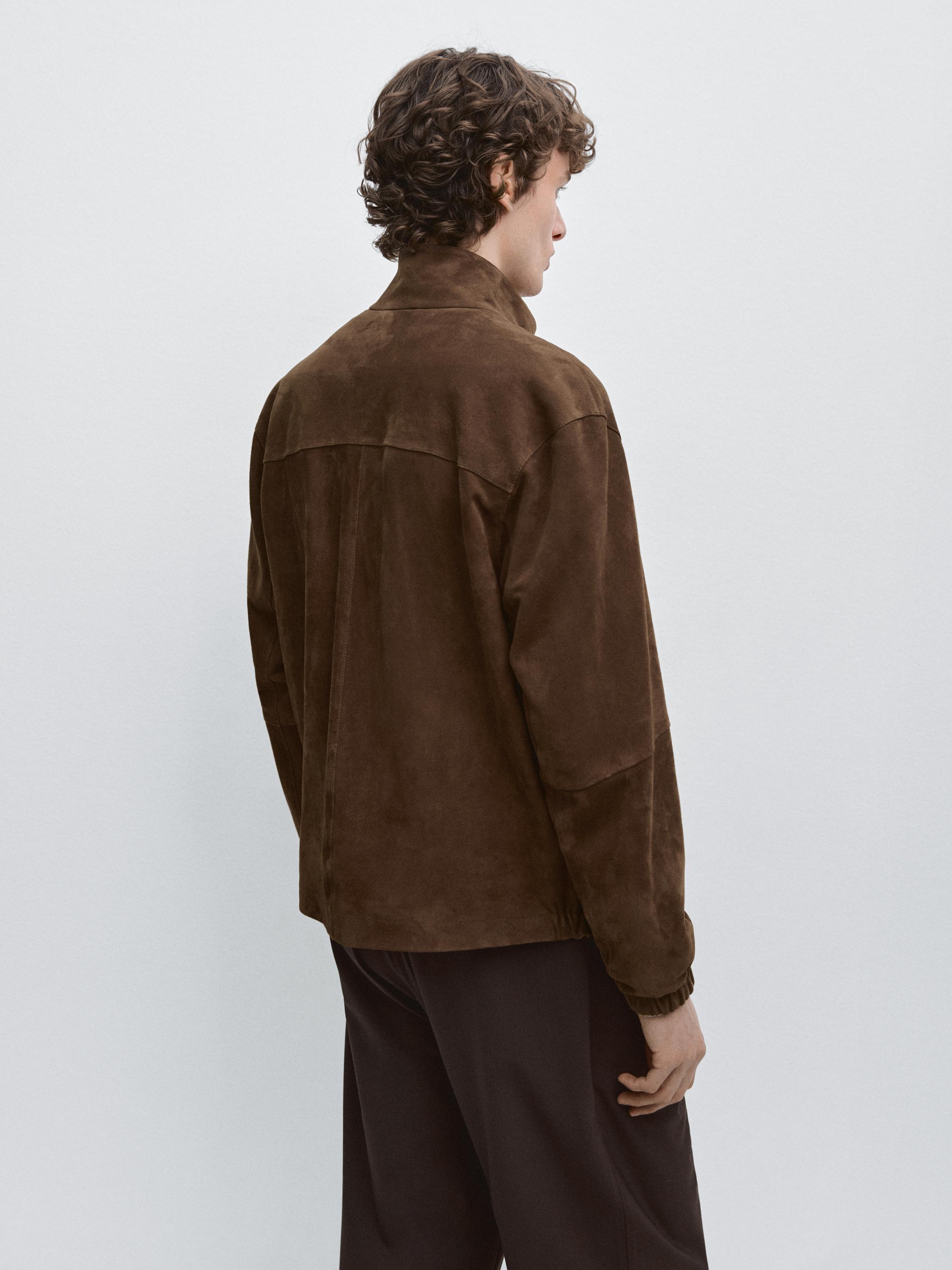 Suede leather jacket · Tobacco Brown · Bomberâ Jacket | Massimo Dutti