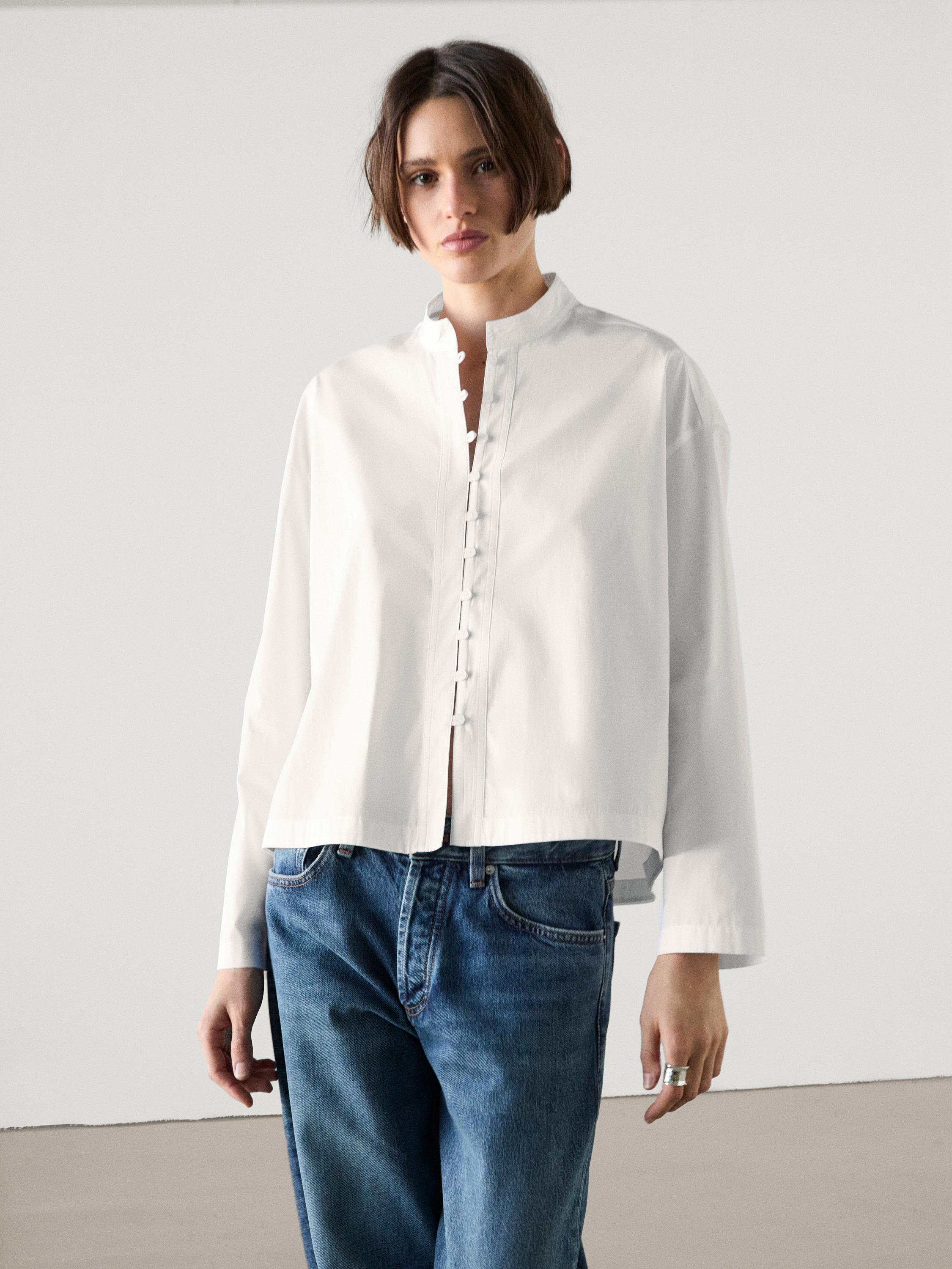 Camisas basicas blancas de mujer Massimo Dutti