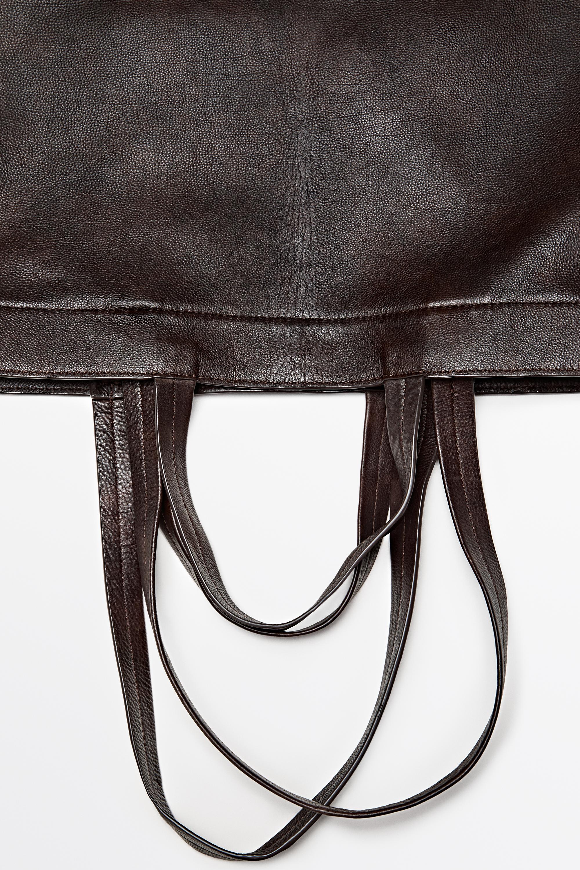 Nappa leather tote bag — BROWN