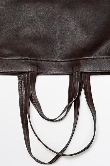 Nappa leather tote bag — BROWN 3