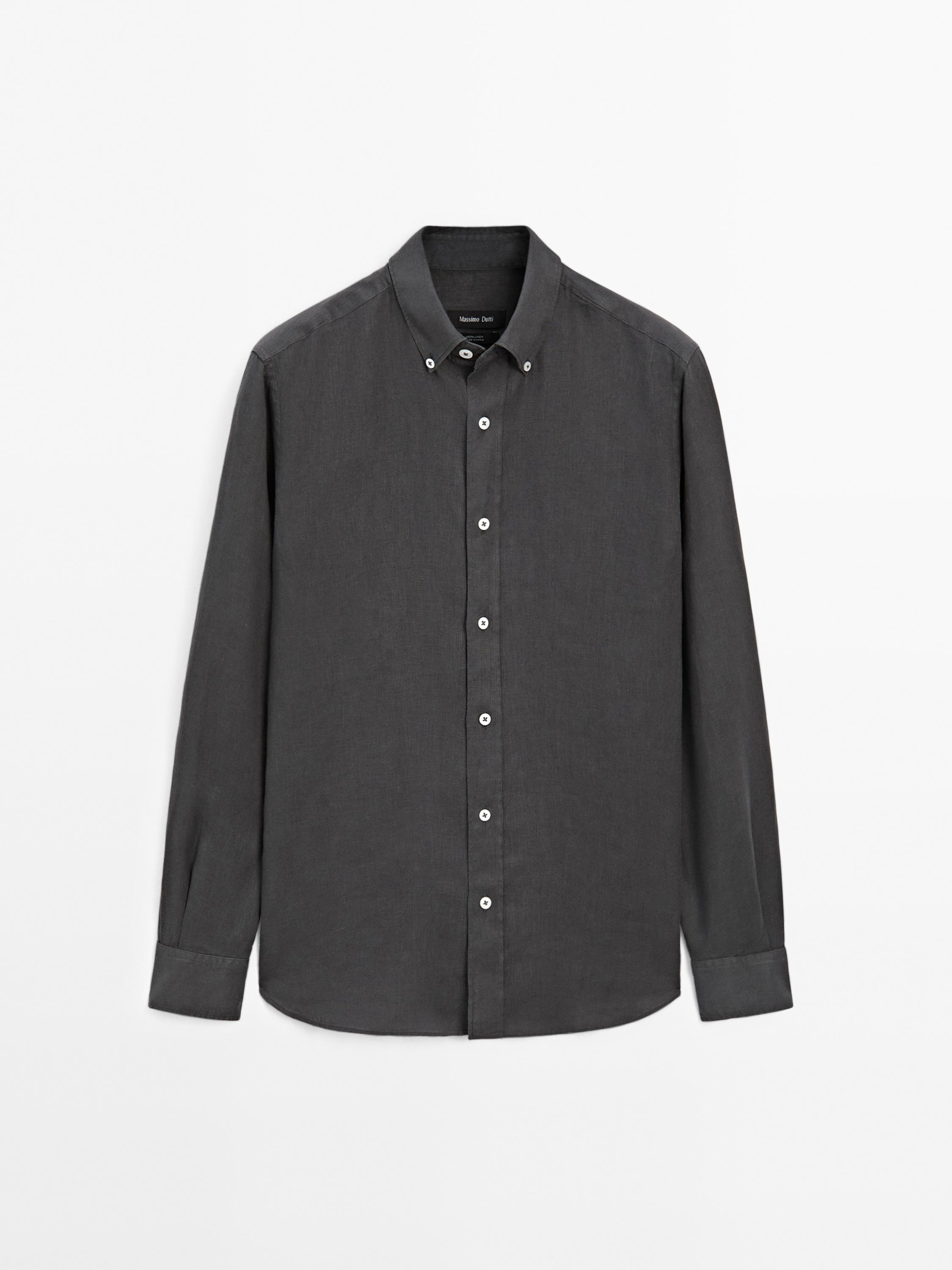 Regular fit 100% linen shirt