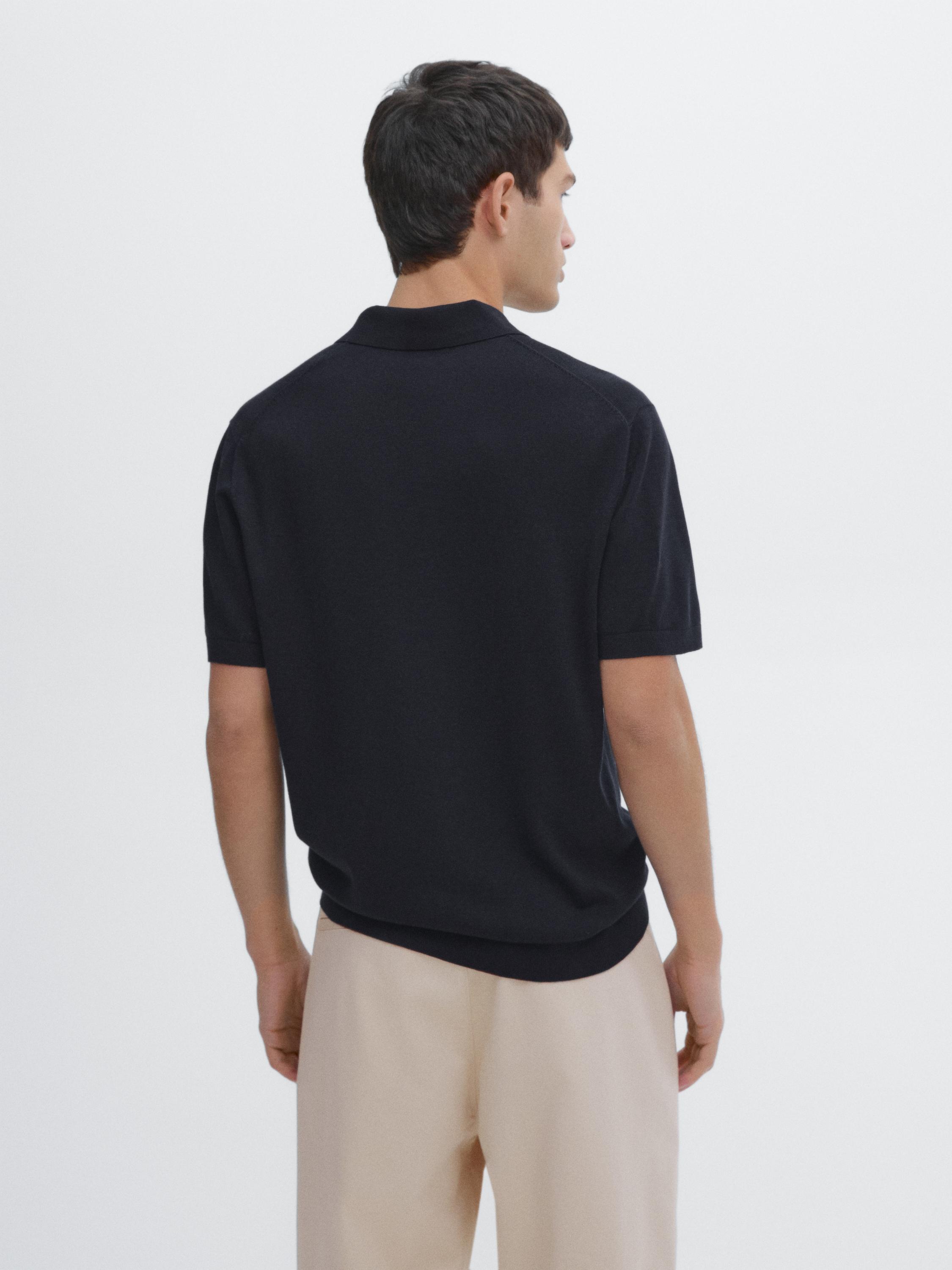 Short sleeve V-neck polo sweater