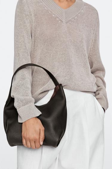 Nappa leather mini shoulder bag — BROWN 3