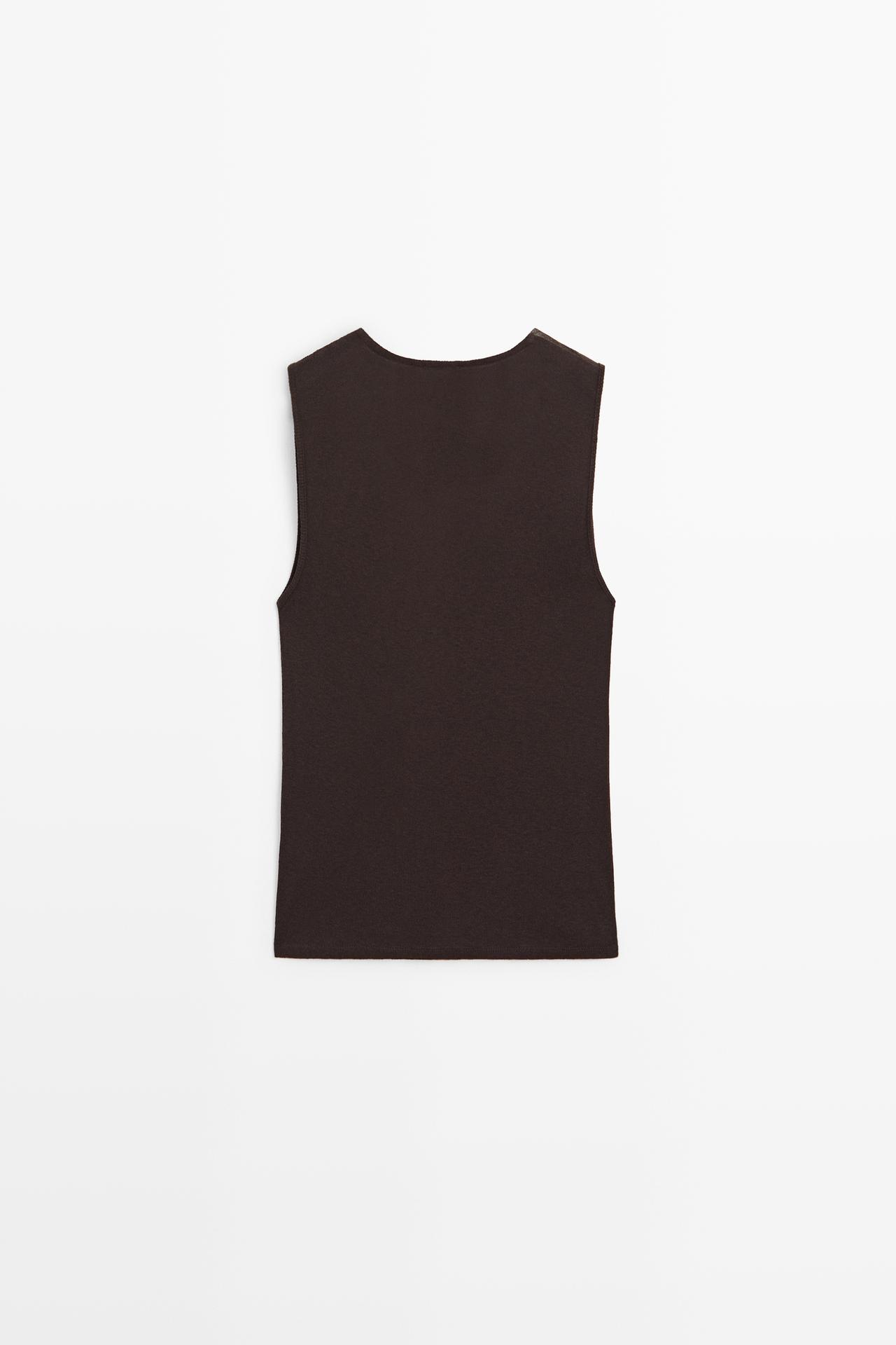Cotton-blend camisole — BROWN