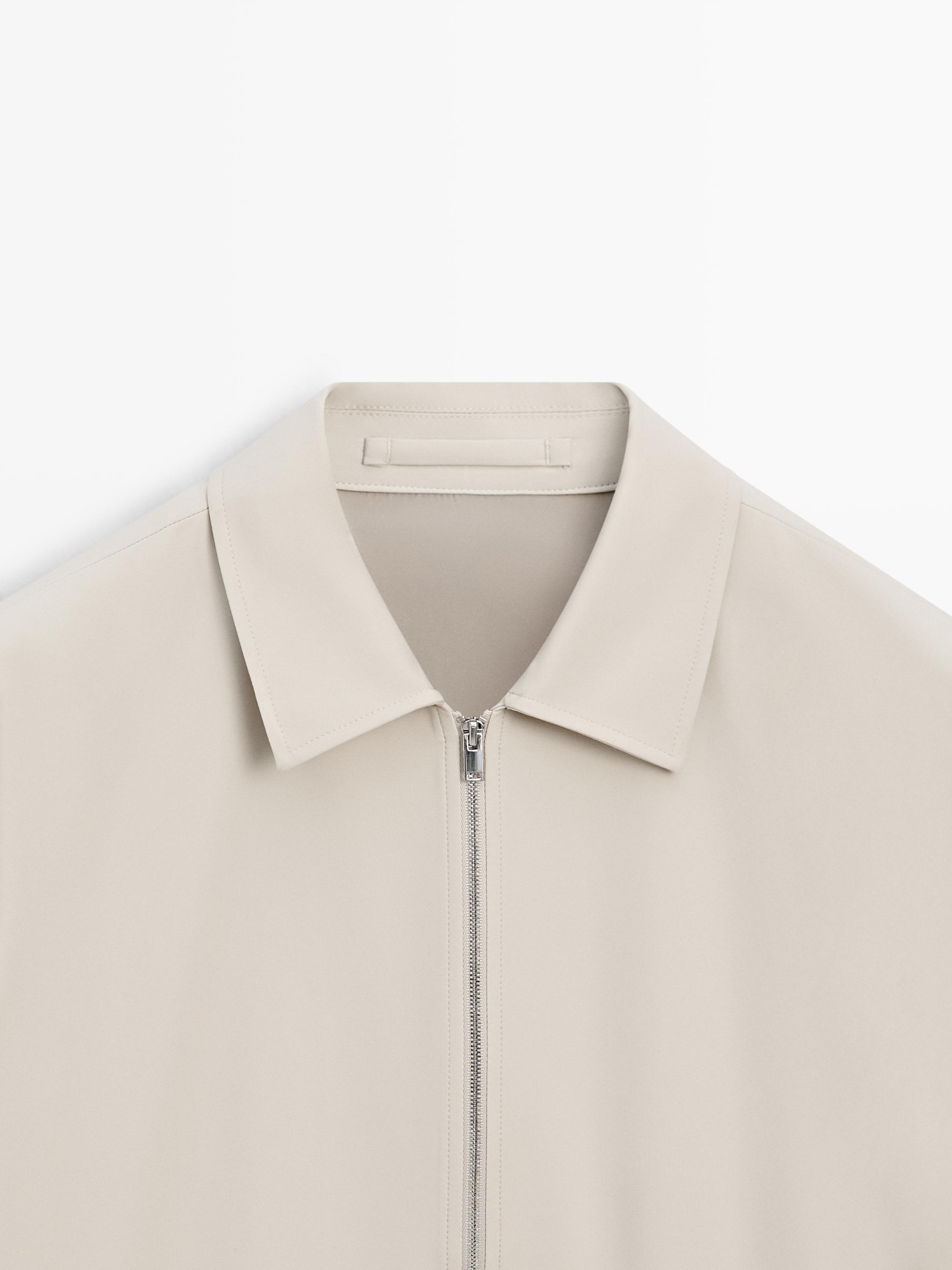 Cropped overshirt with pocket details — Light Beige