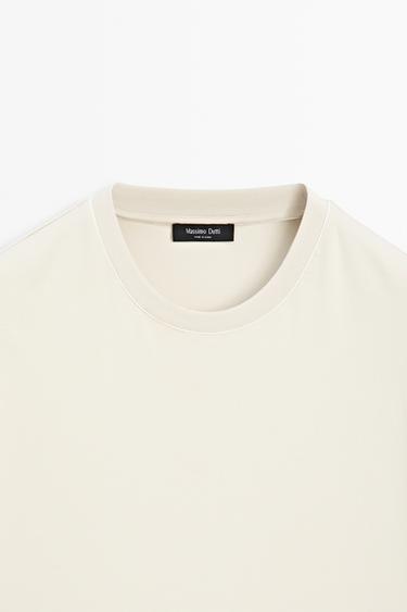 Contrast neck short sleeve T-shirt — PEARL GREY 9