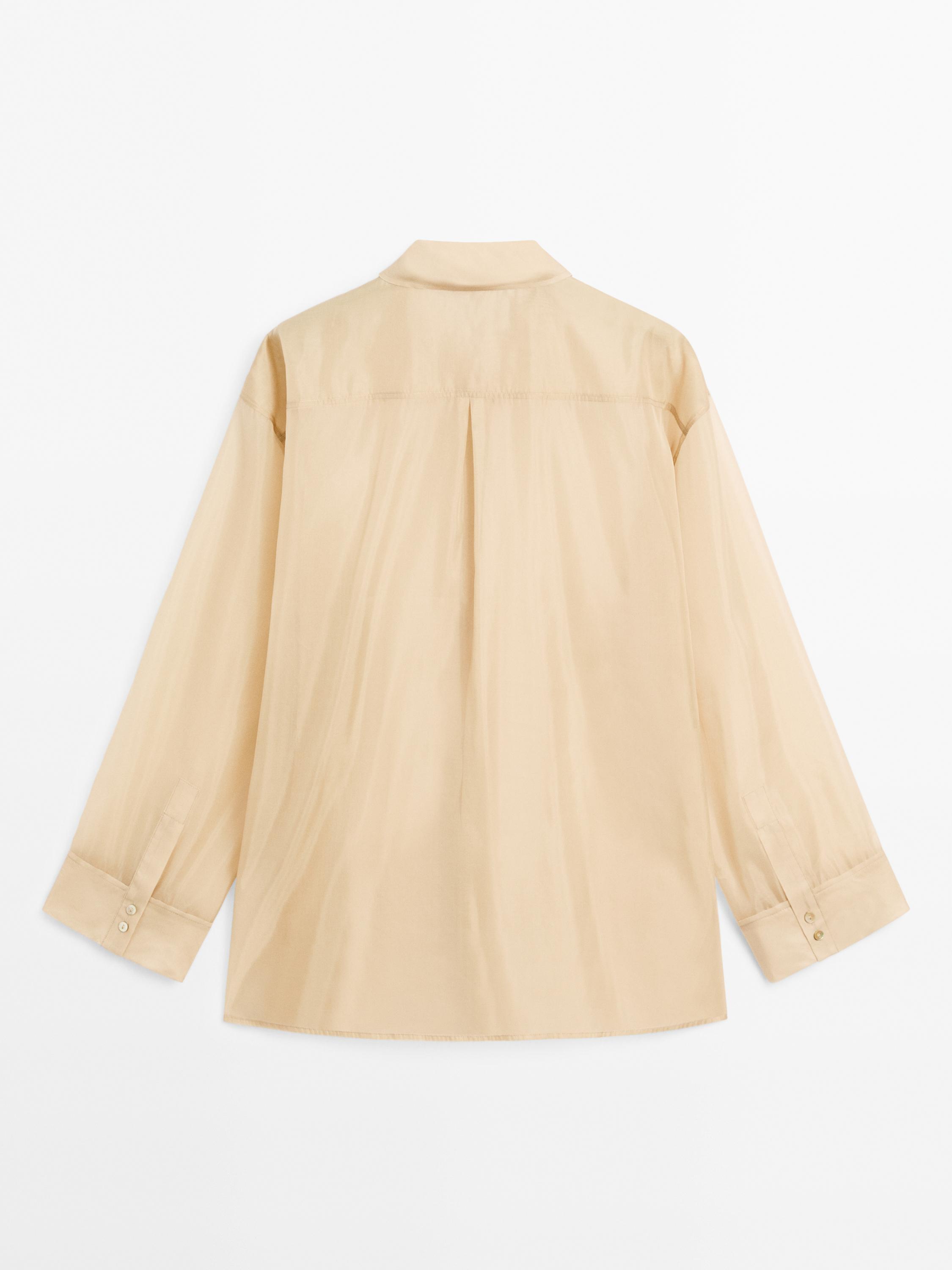 Mulberry silk blend organza shirt