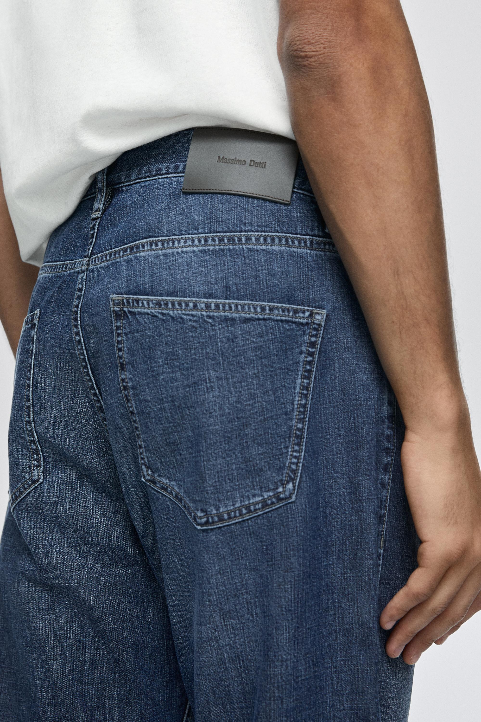 Lightweight straight-leg cotton jeans — INDIGO