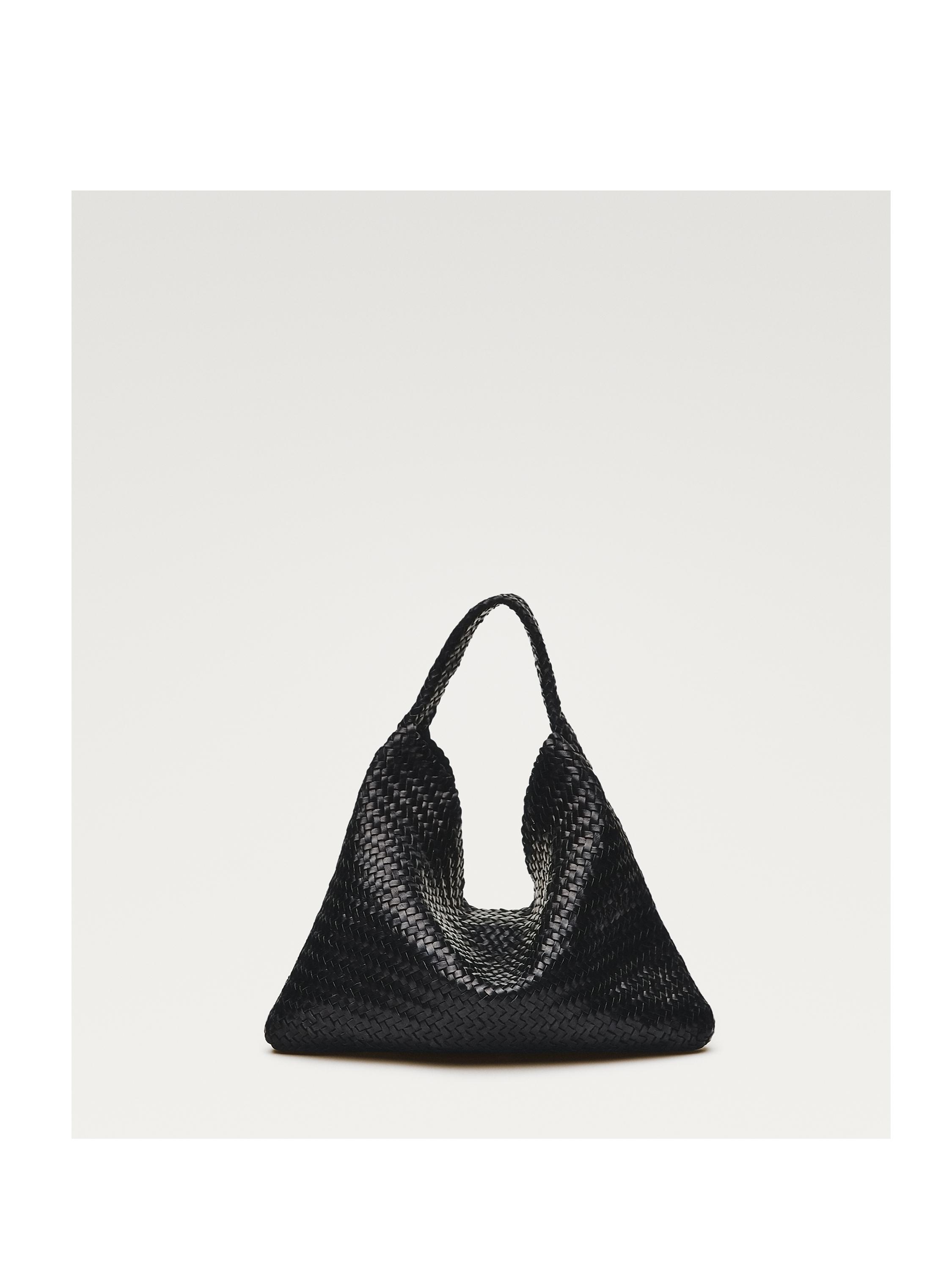 حقيبة تسوق مجدولة من جلد النابا