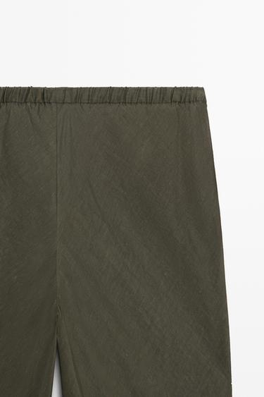 Flowy total-look co-ord pants — DARK KHAKI 9