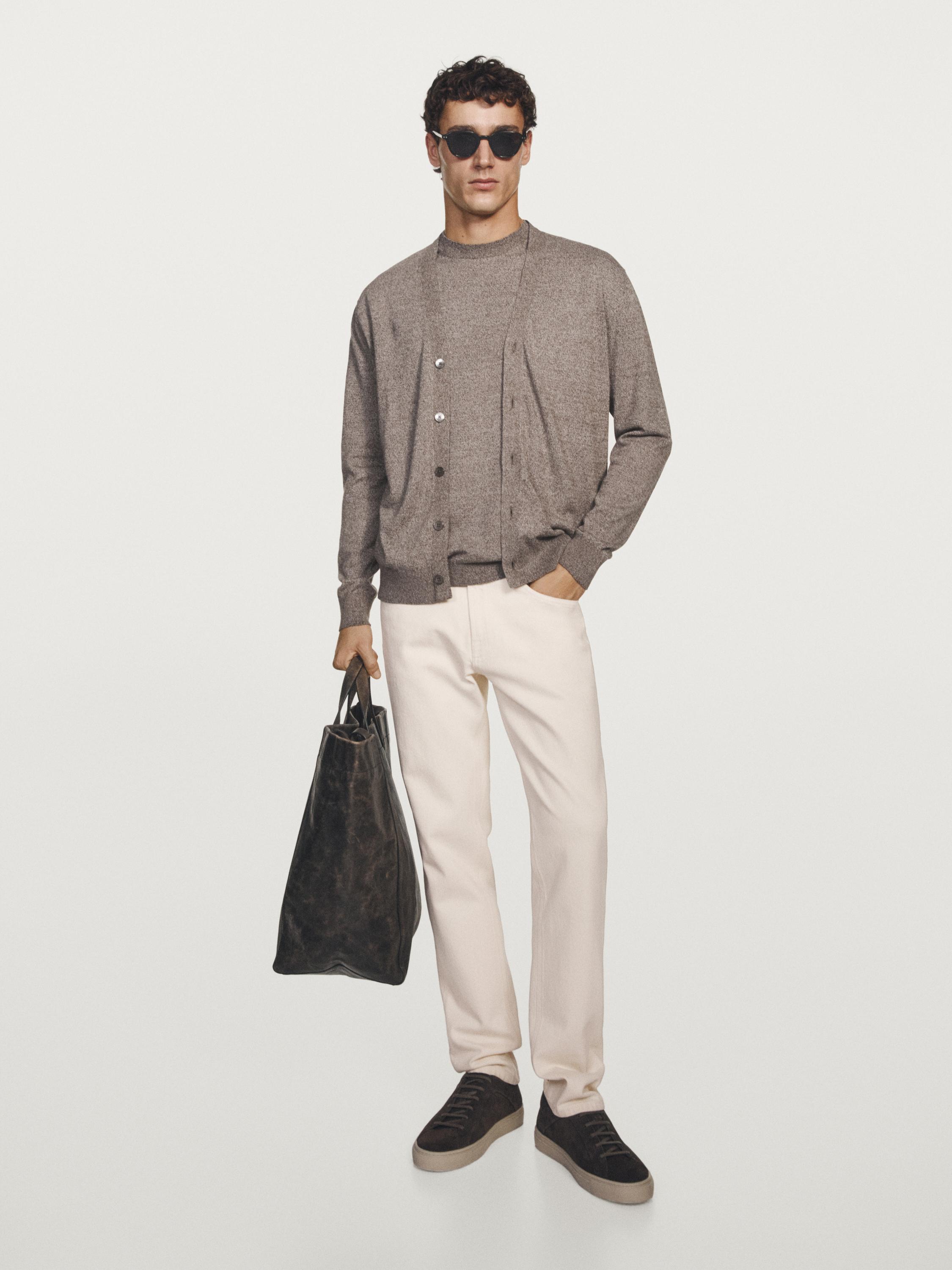 Wool blend knit cardigan