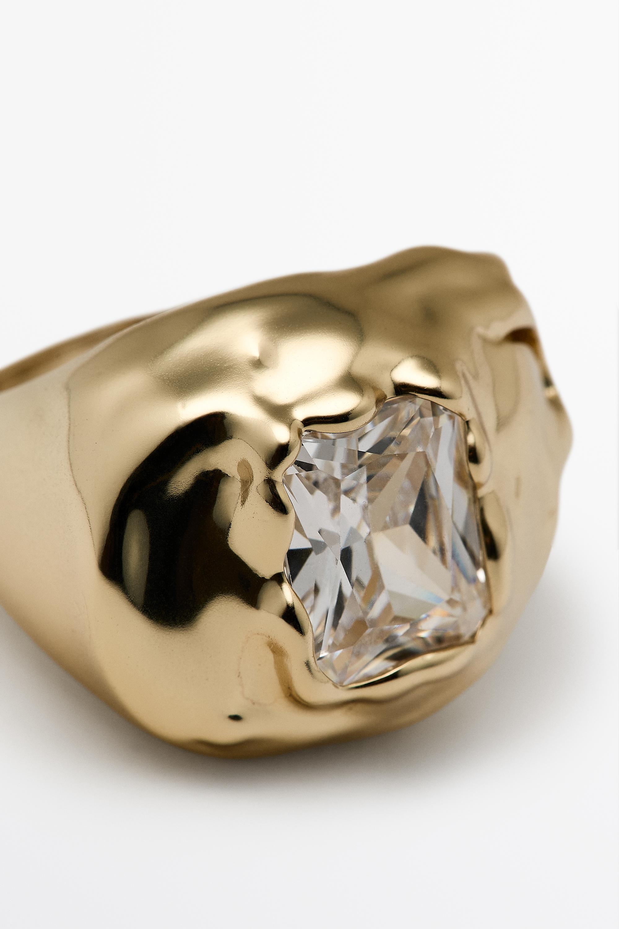 Melted effect shimmery ring — GOLDEN