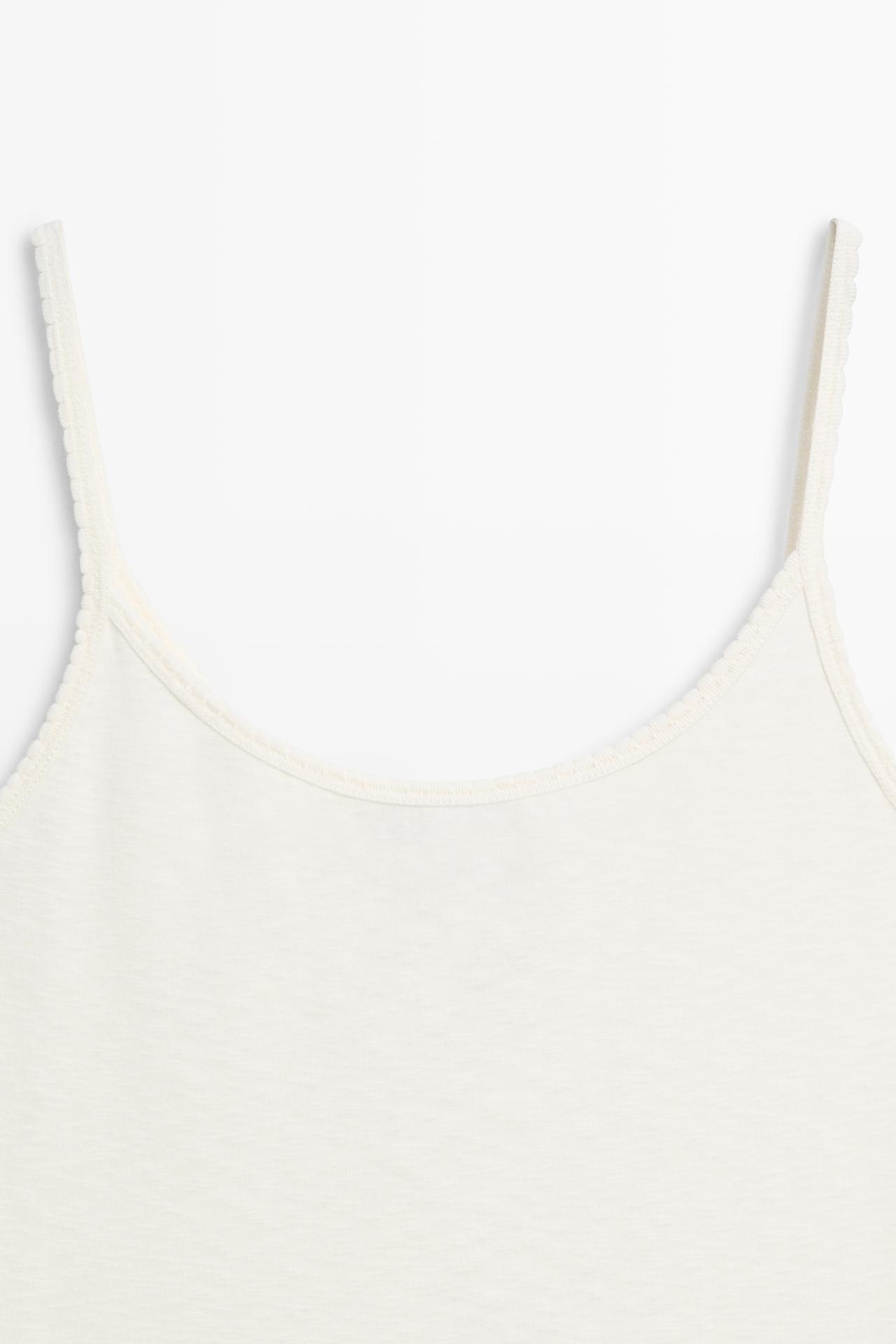Cotton blend strappy top — Off white