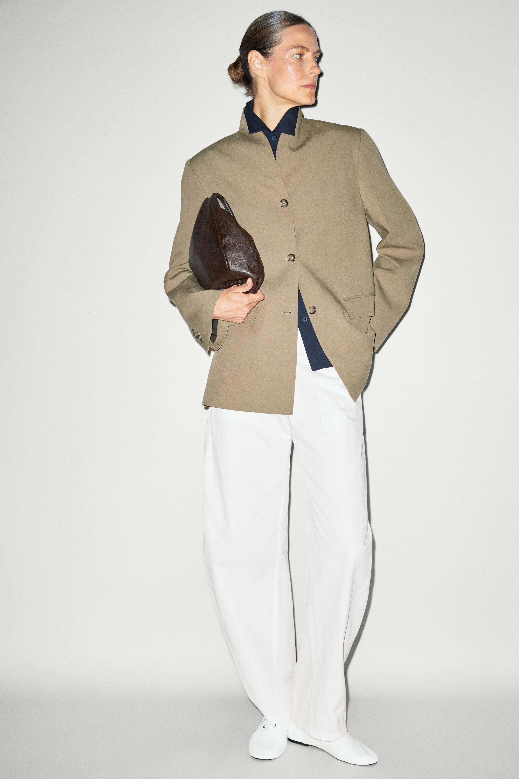 Stand collar blazer
