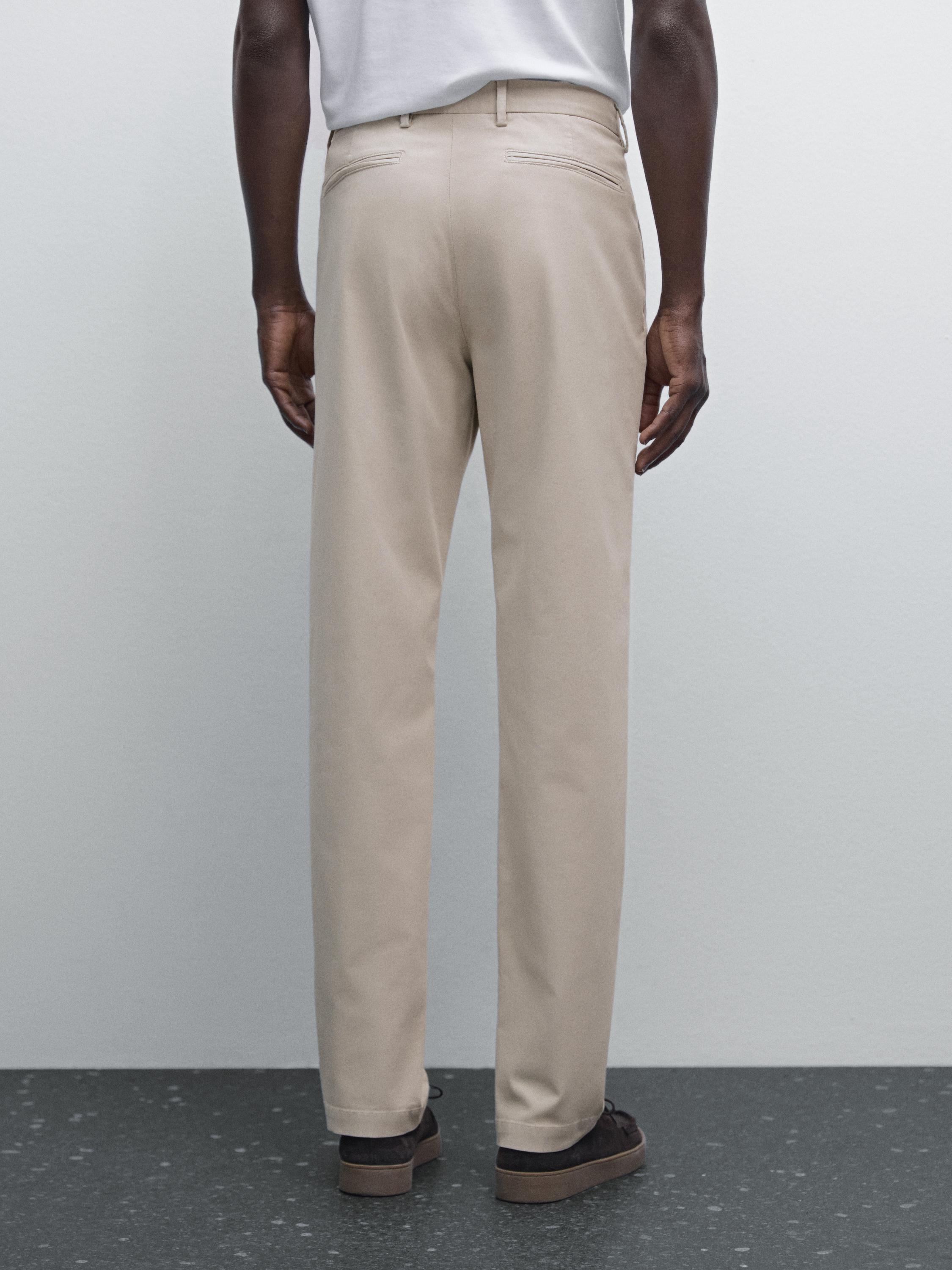 Slim fit textured trousers