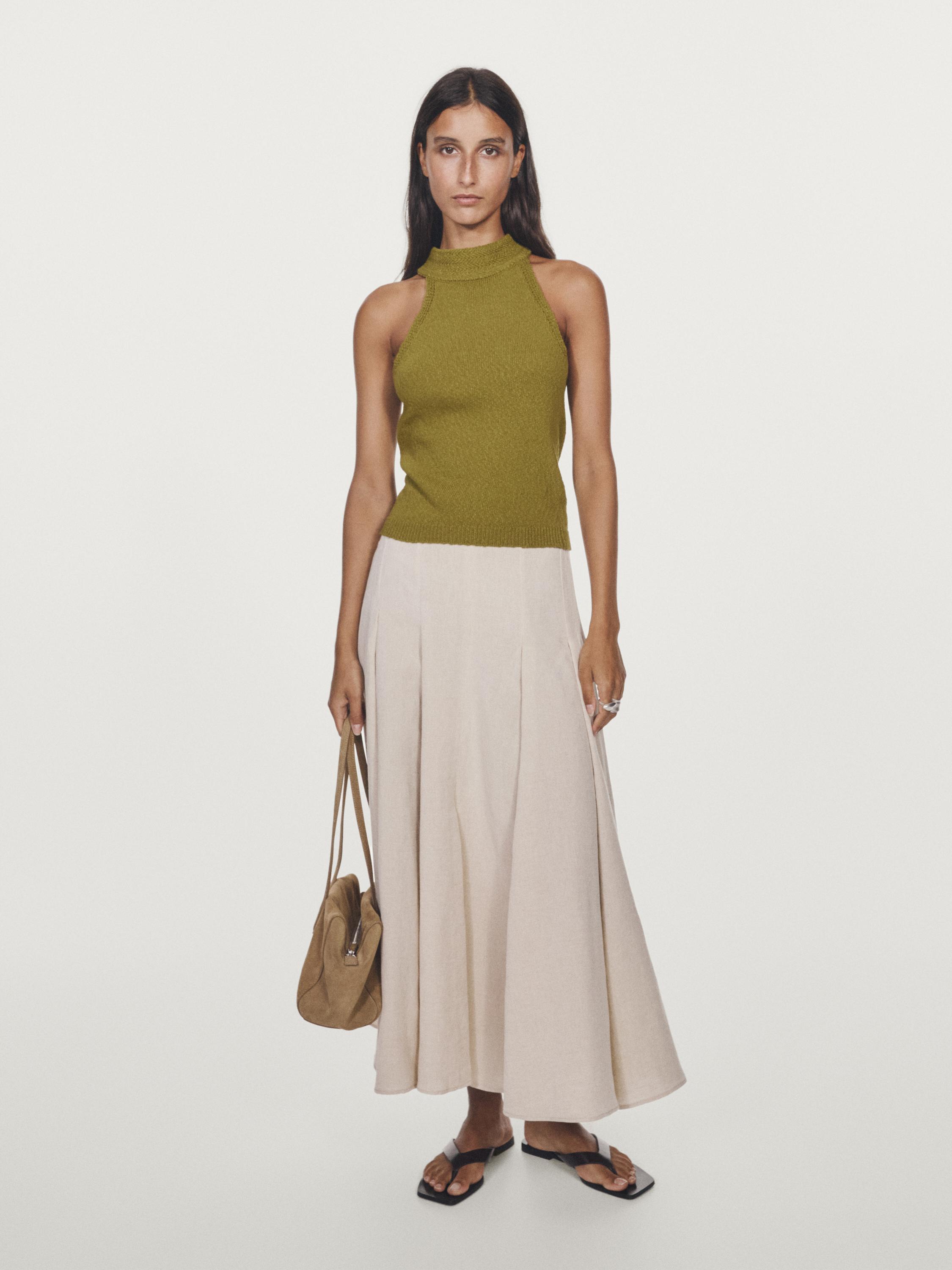 Top punto estructura cuello halter