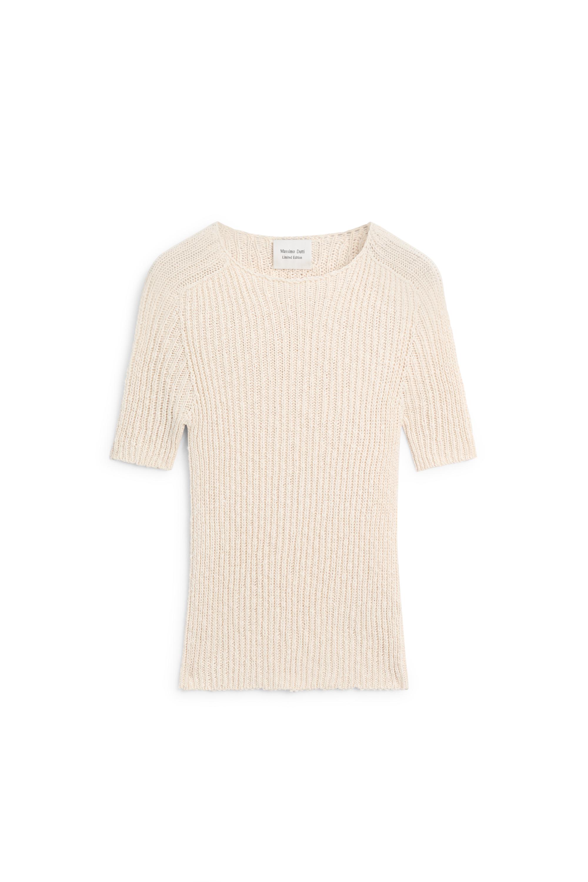 Linen blend textured knit sweater - LIMITED EDITION — CREAM