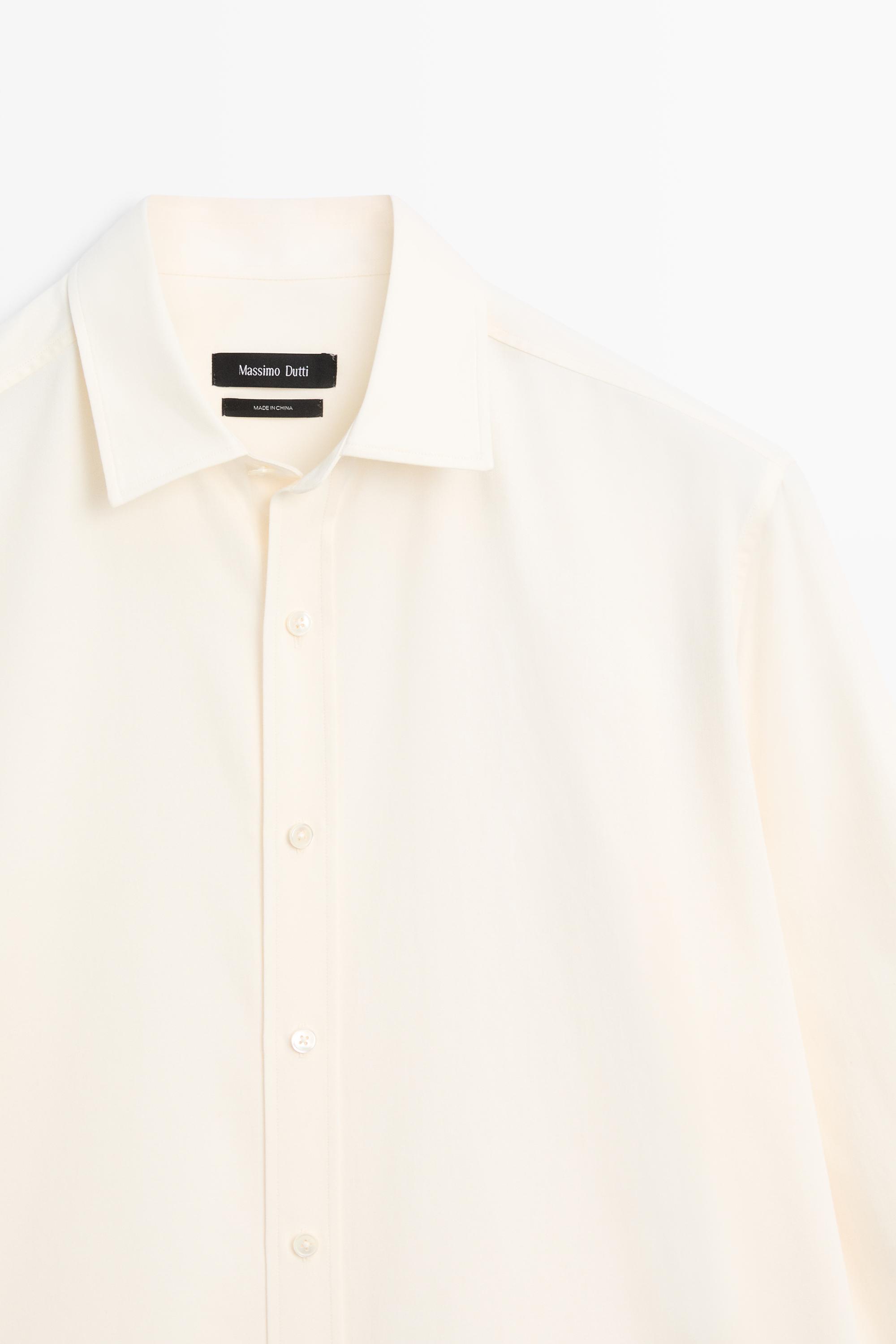 Cotton blend shirt — CREAM