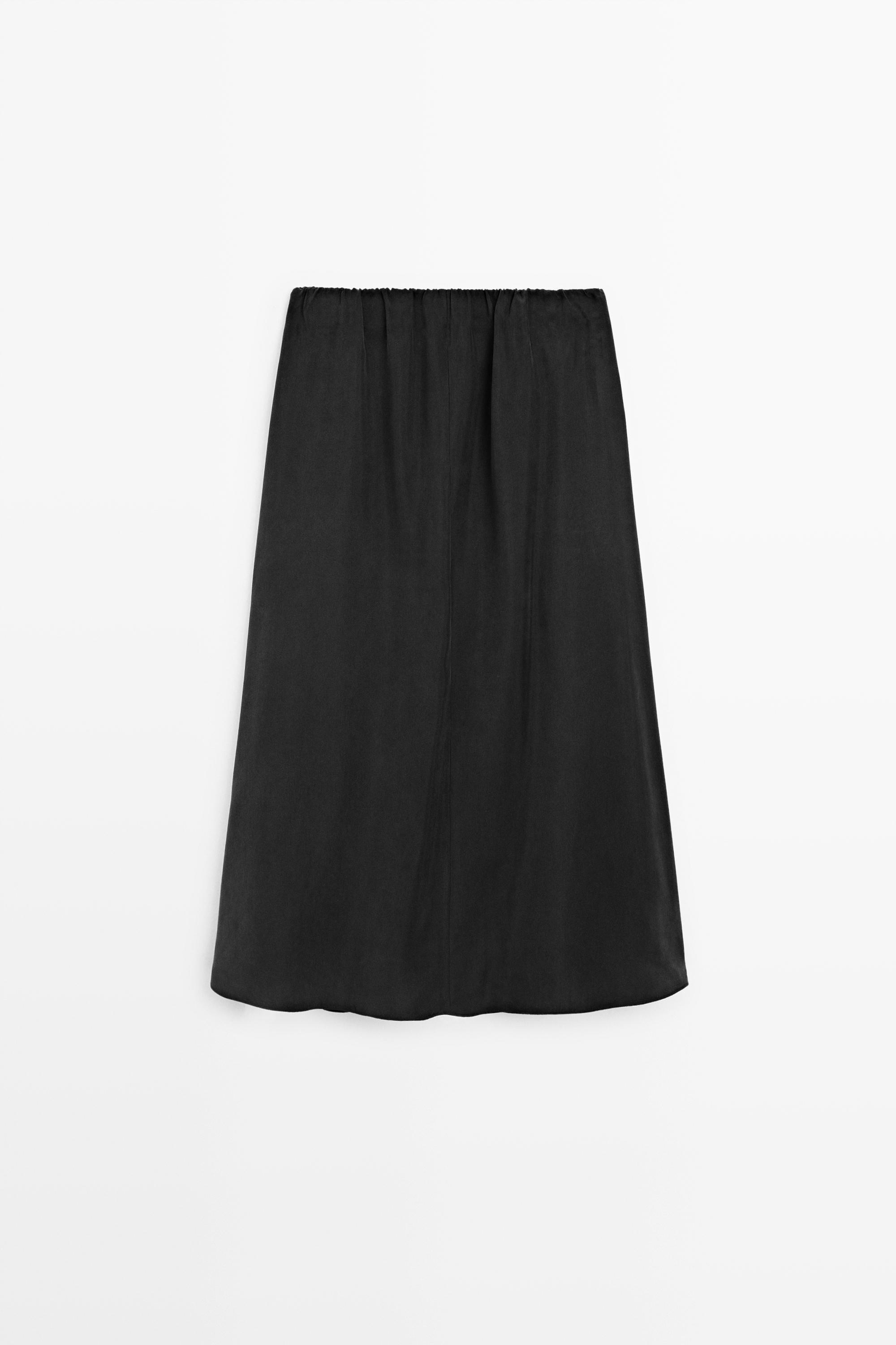 Voluminous midi skirt — GREY