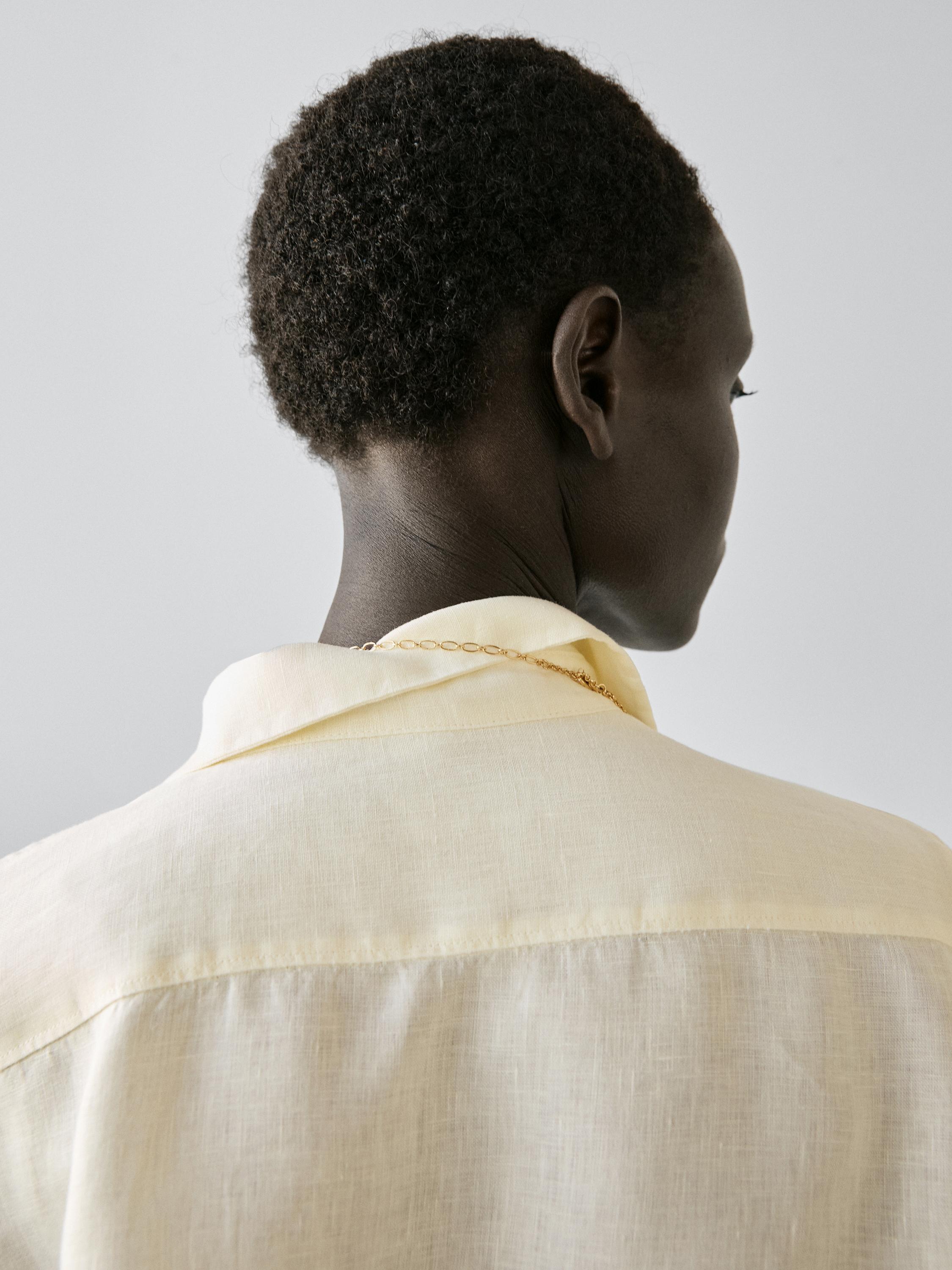 Flowing 100% linen shirt — YELLOW