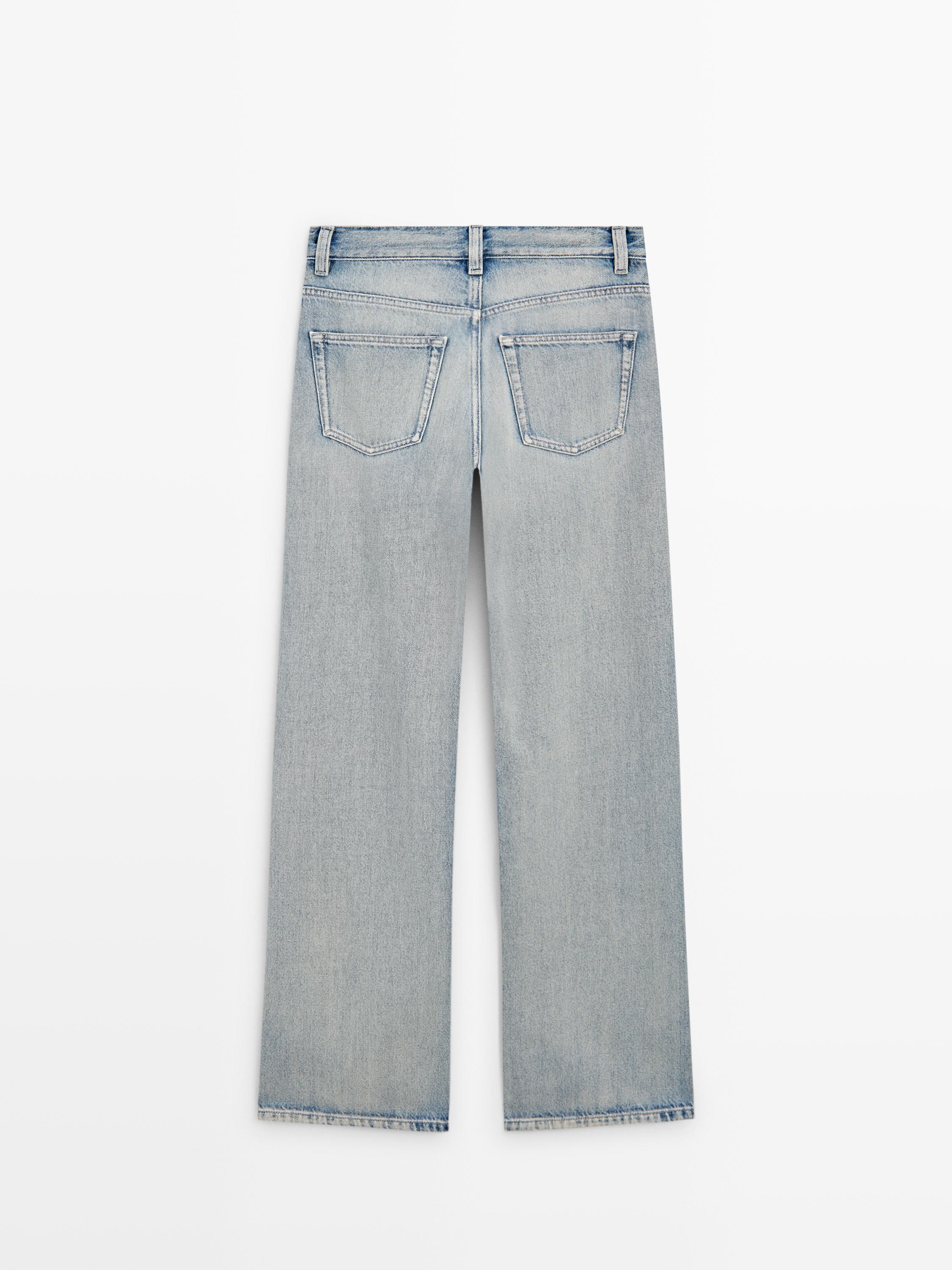 High-waist wide-leg jeans — Light Blue