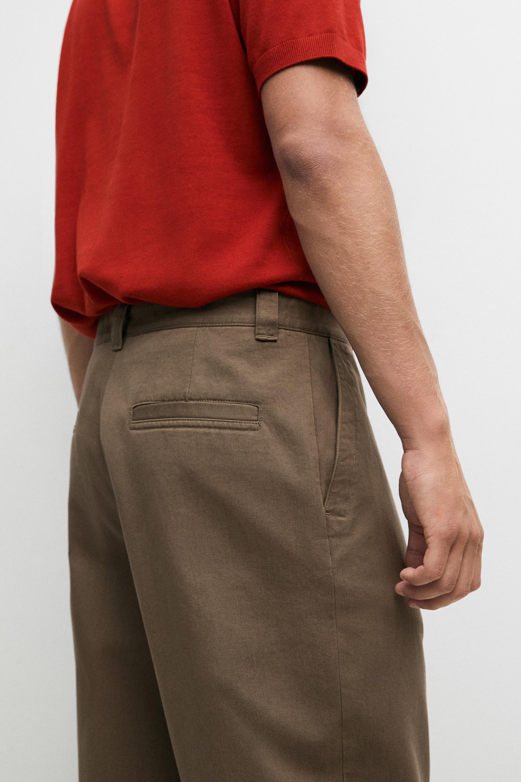 Relaxed fit cotton trousers — MINK