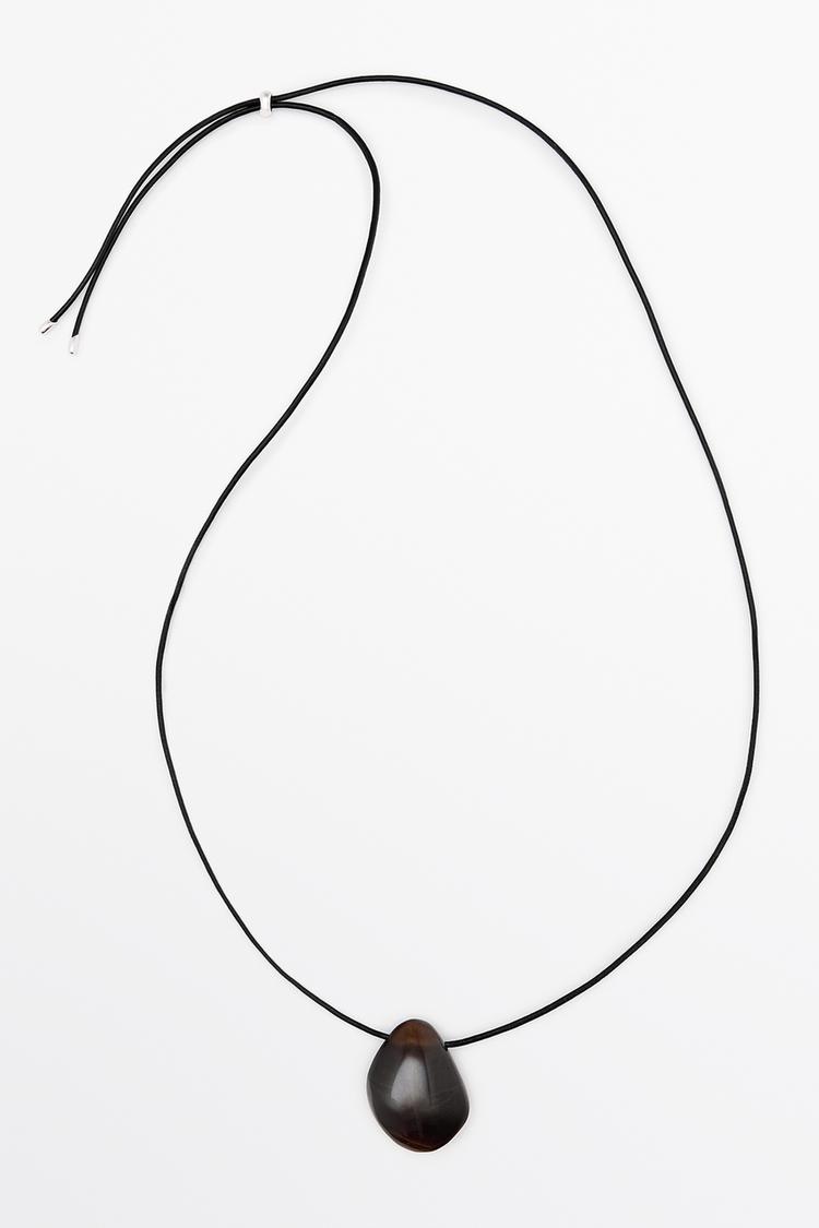 Stone pendant necklace — MOLE BROWN