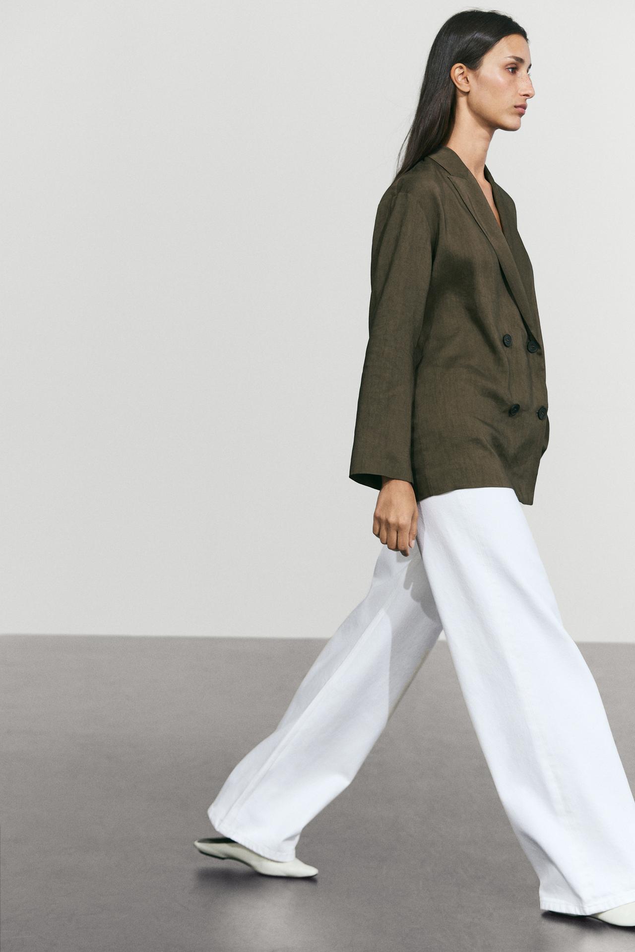 Fluid total-look blazer — DARK KHAKI