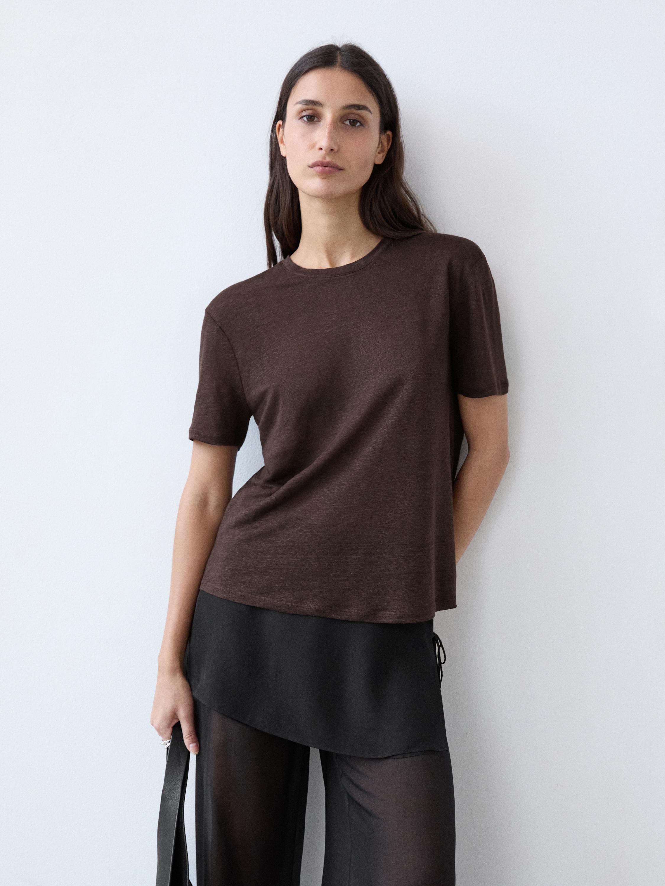 Camiseta manga corta lino