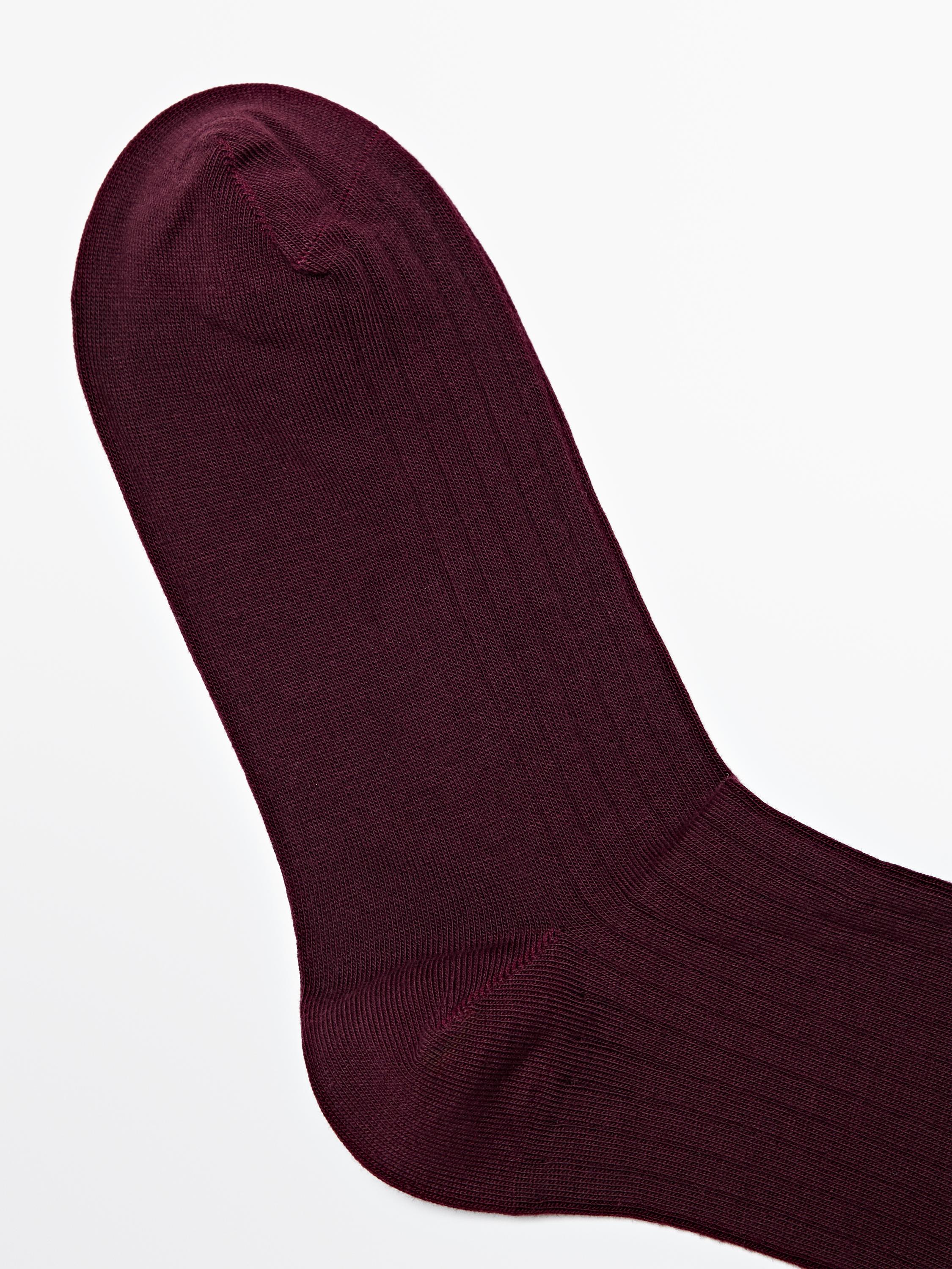 Ribbed cotton blend socks
