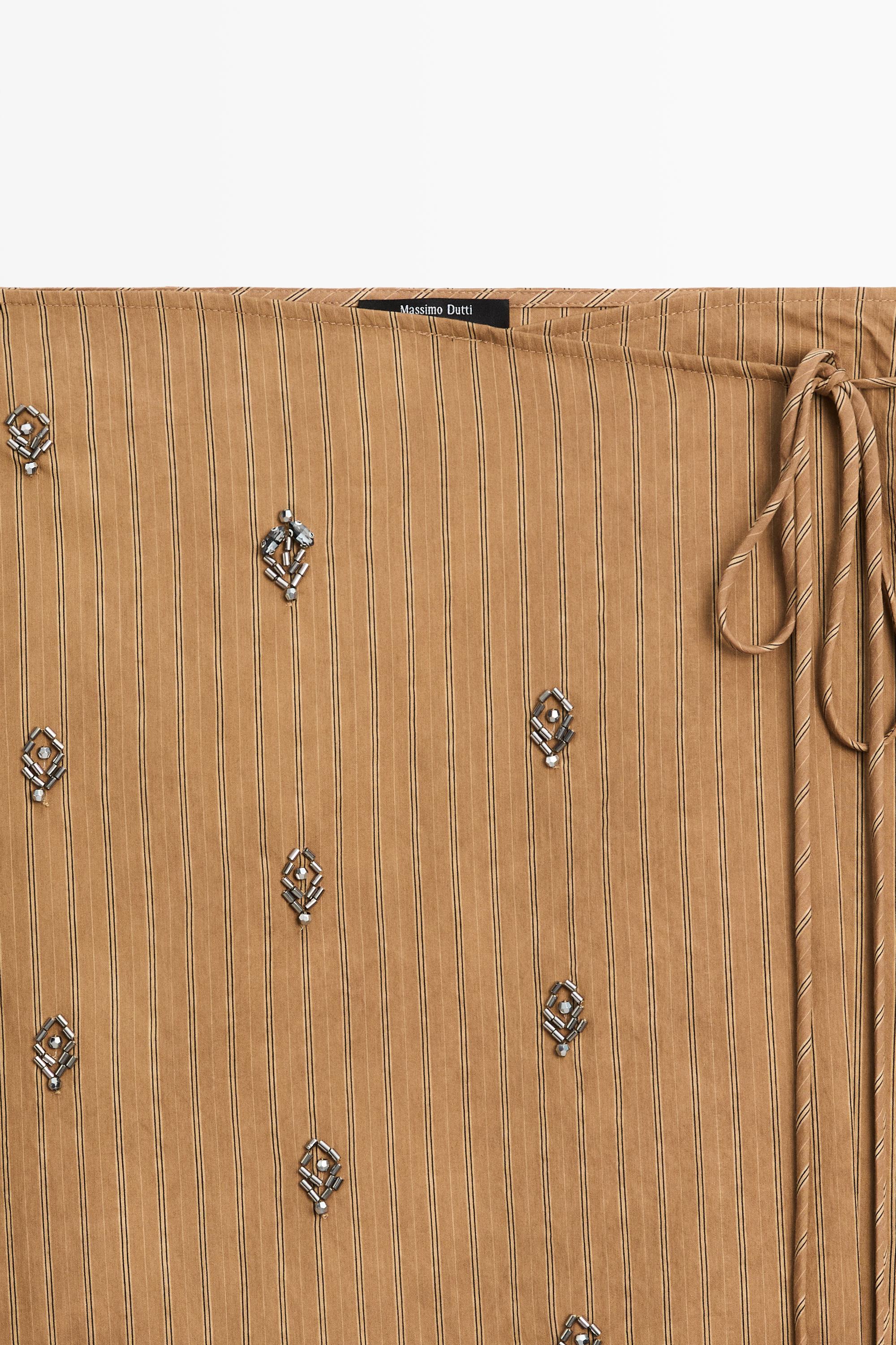 Midi pareo skirt with appliqués — MUSTARD YELLOW