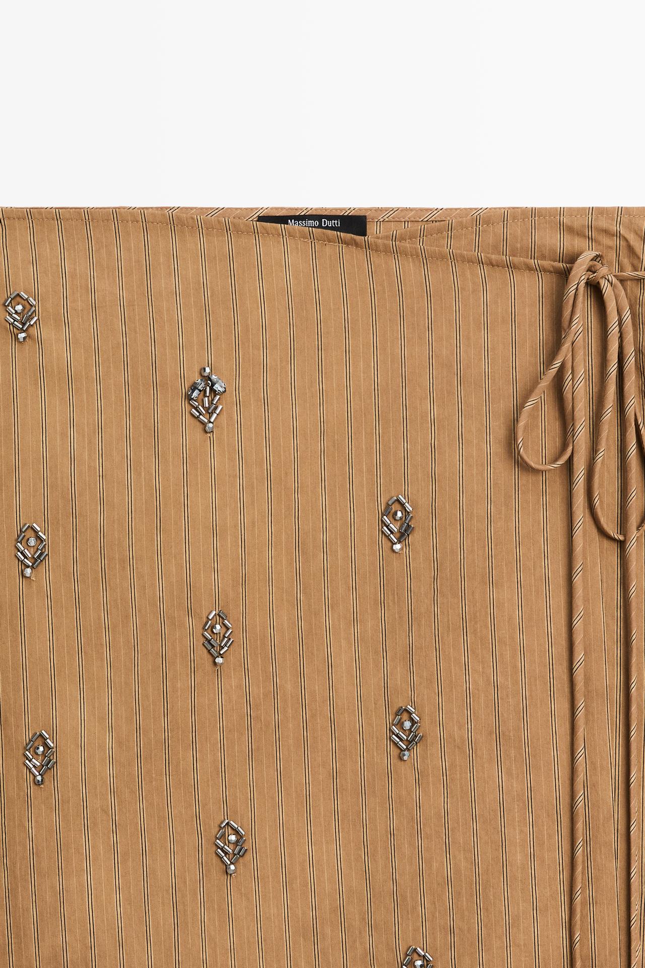 Midi pareo skirt with appliqués — MUSTARD YELLOW
