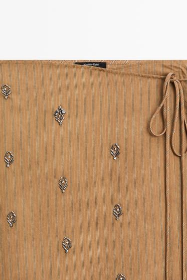 Midi pareo skirt with appliqués — MUSTARD YELLOW 4