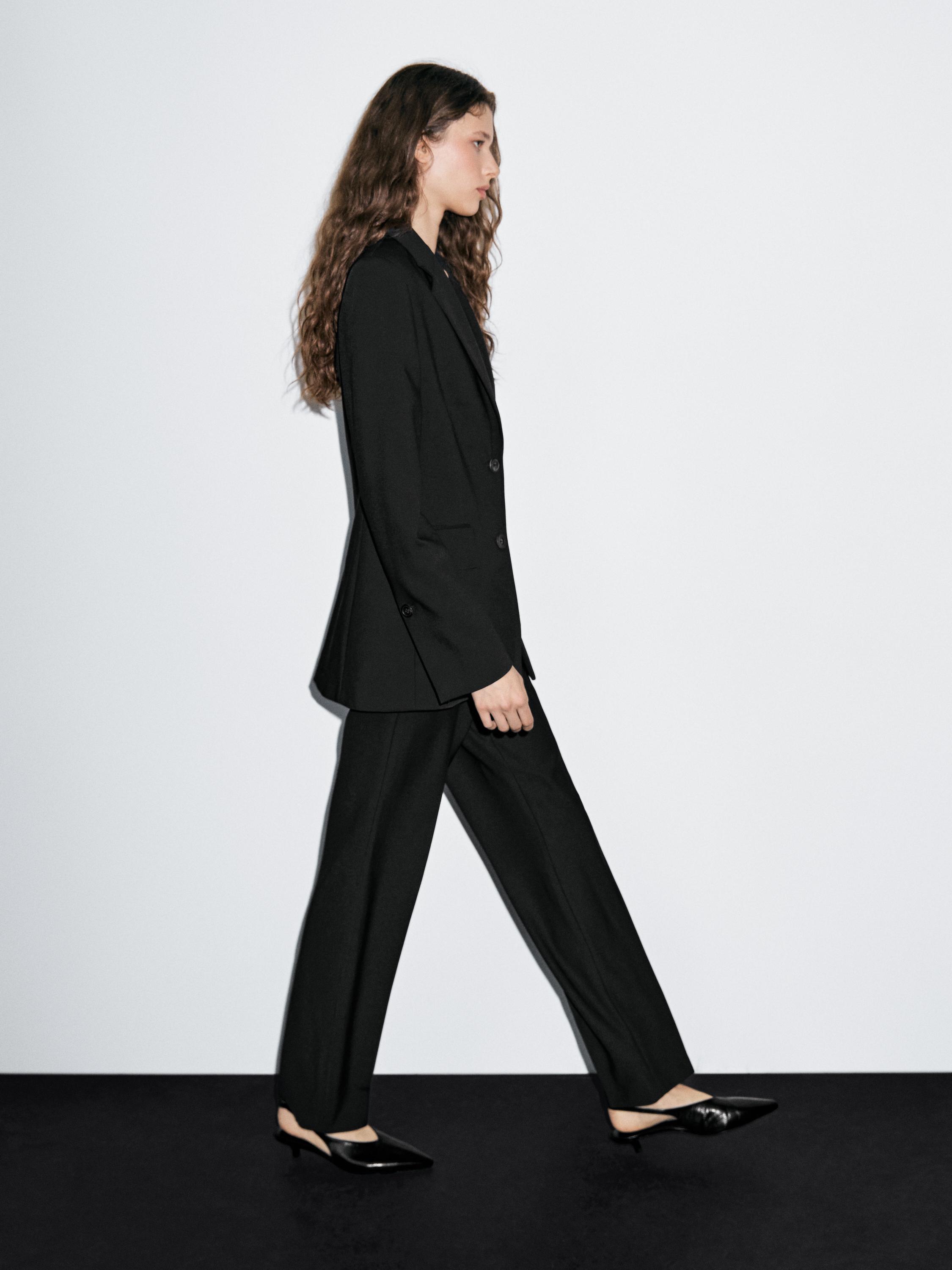 Pantalon cigarette en crêpe