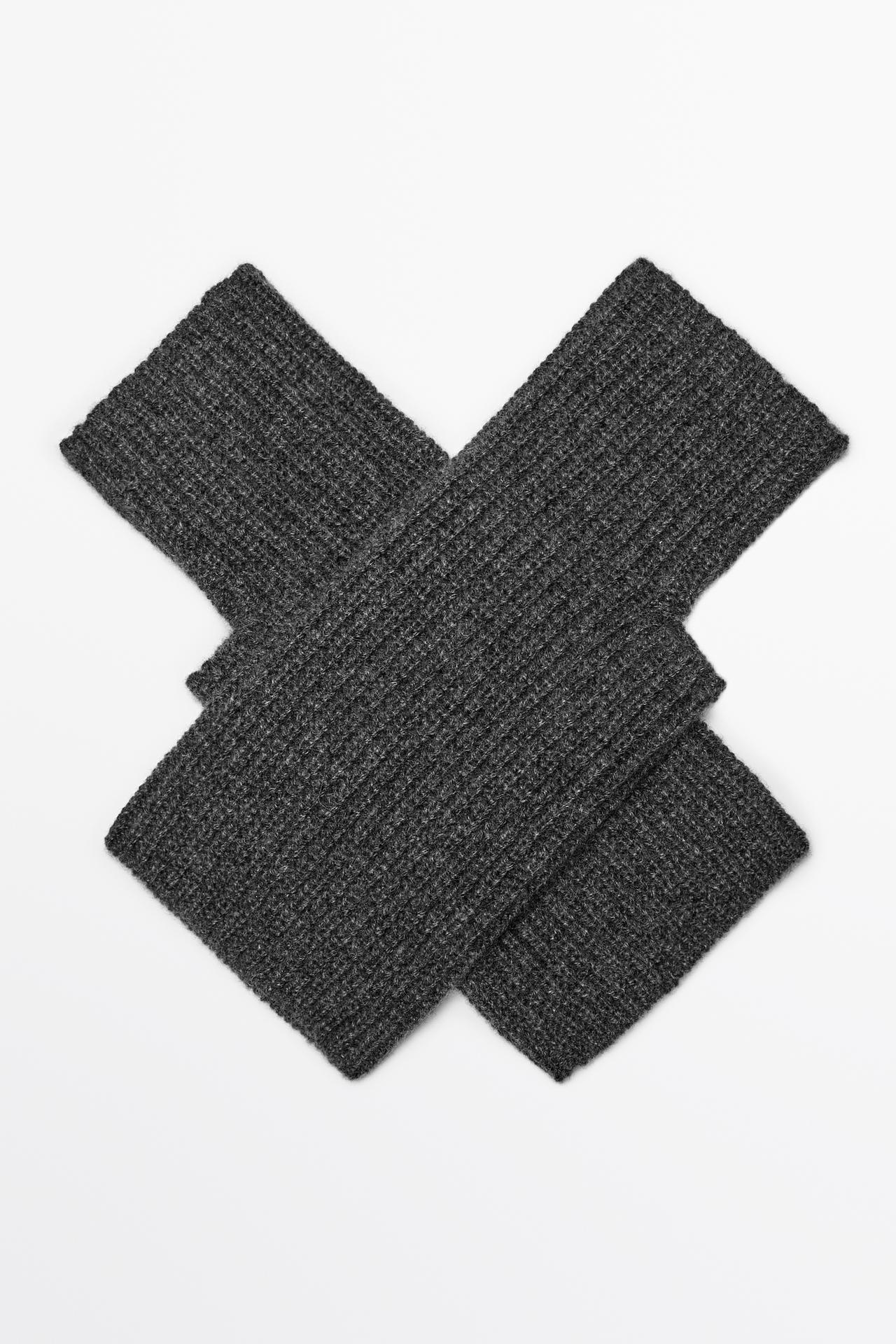 100% Cashmere Knit Mittens — GREY