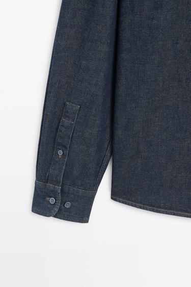 100% Cotton Regular Fit Denim Shirt — BLUE 7